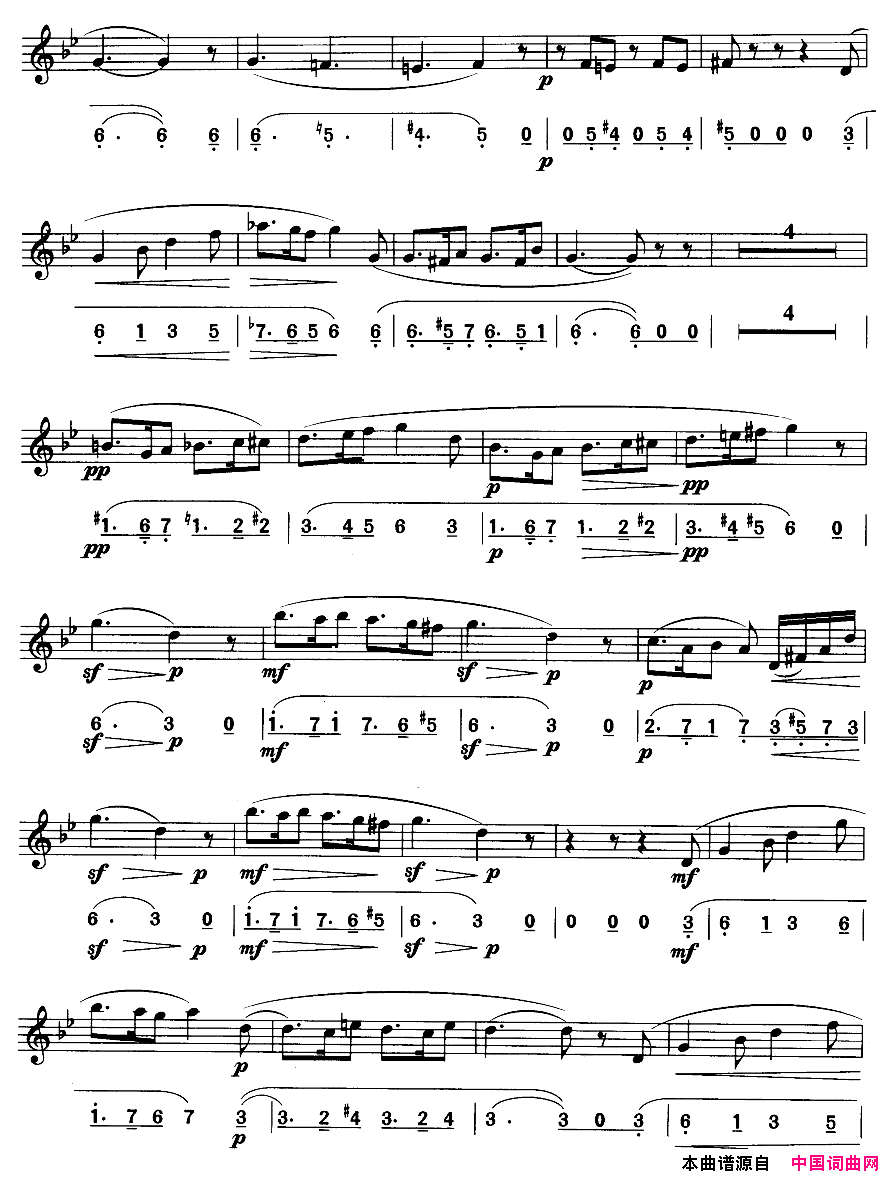 西西里舞曲简线合谱简谱1