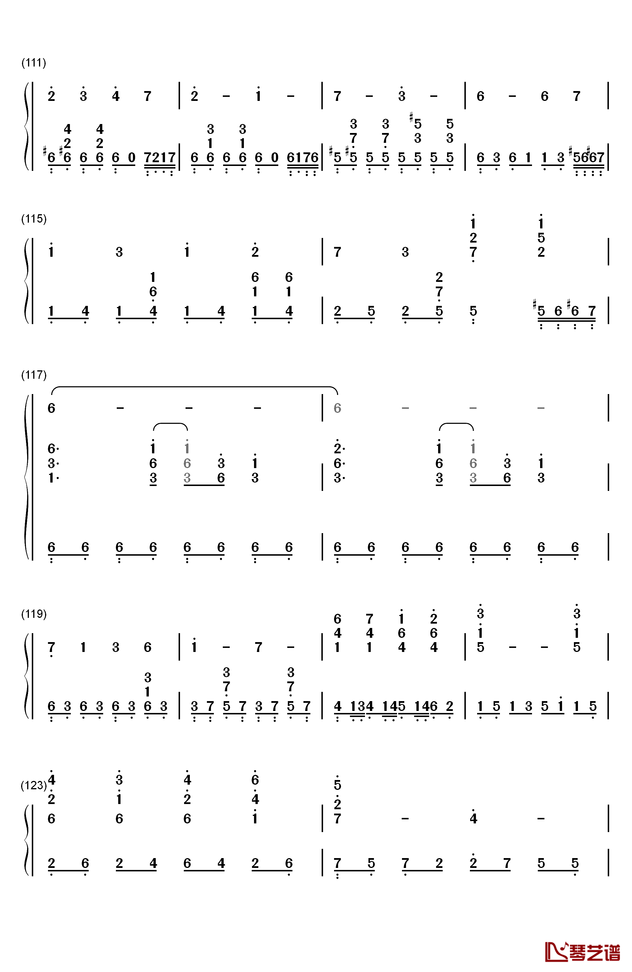 风屿钢琴简谱-数字双手-埋葬6