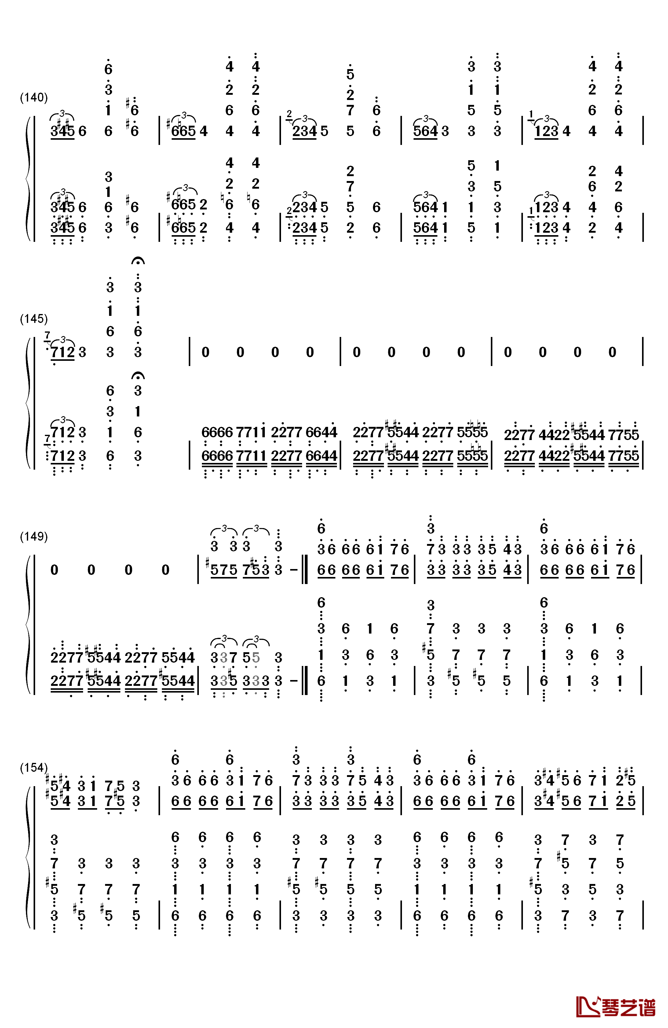 帕格尼尼飞絮曲钢琴简谱-数字双手-马克西姆6