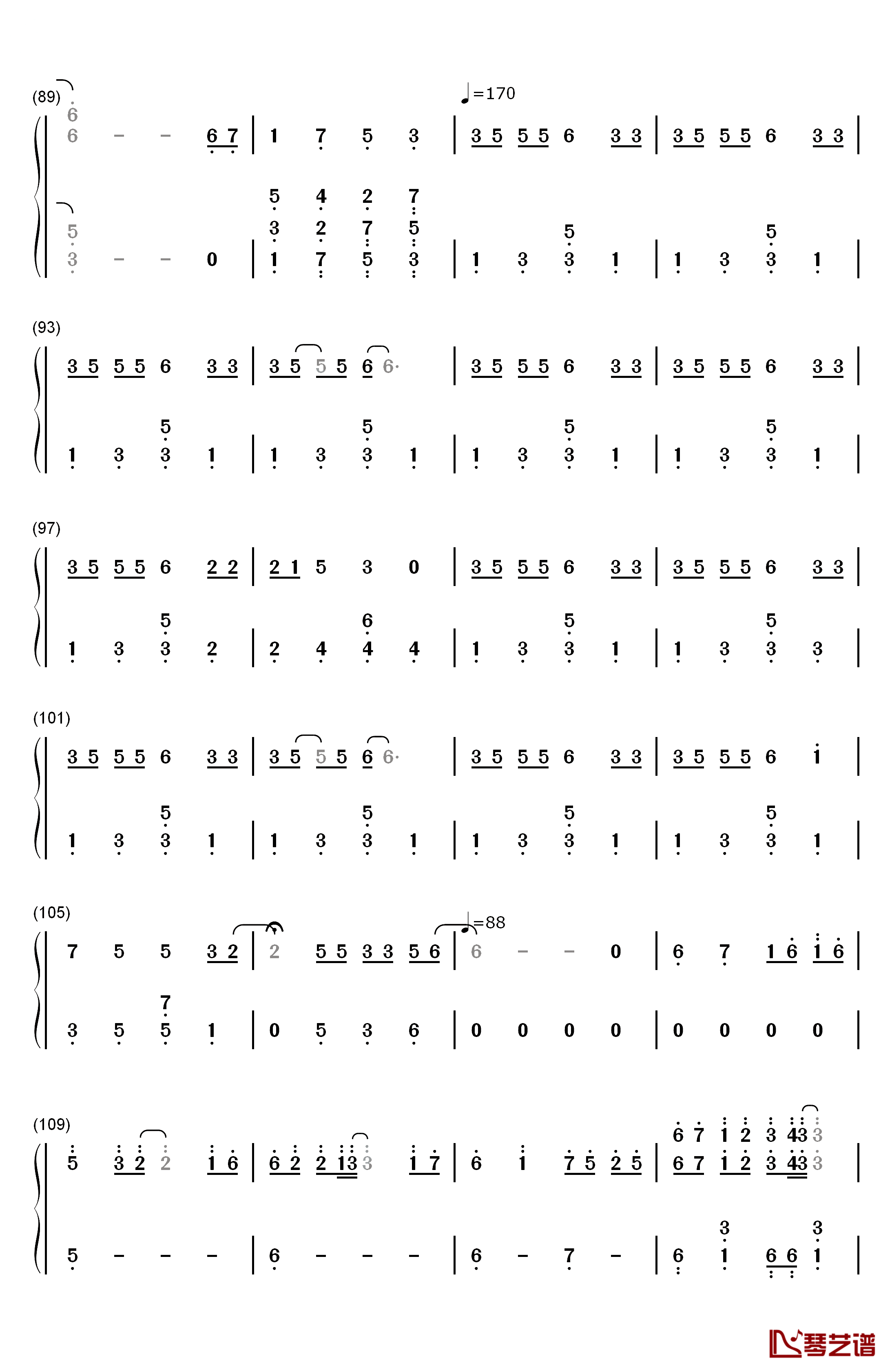 風の唄钢琴简谱-数字双手-めらみぽっぷ5