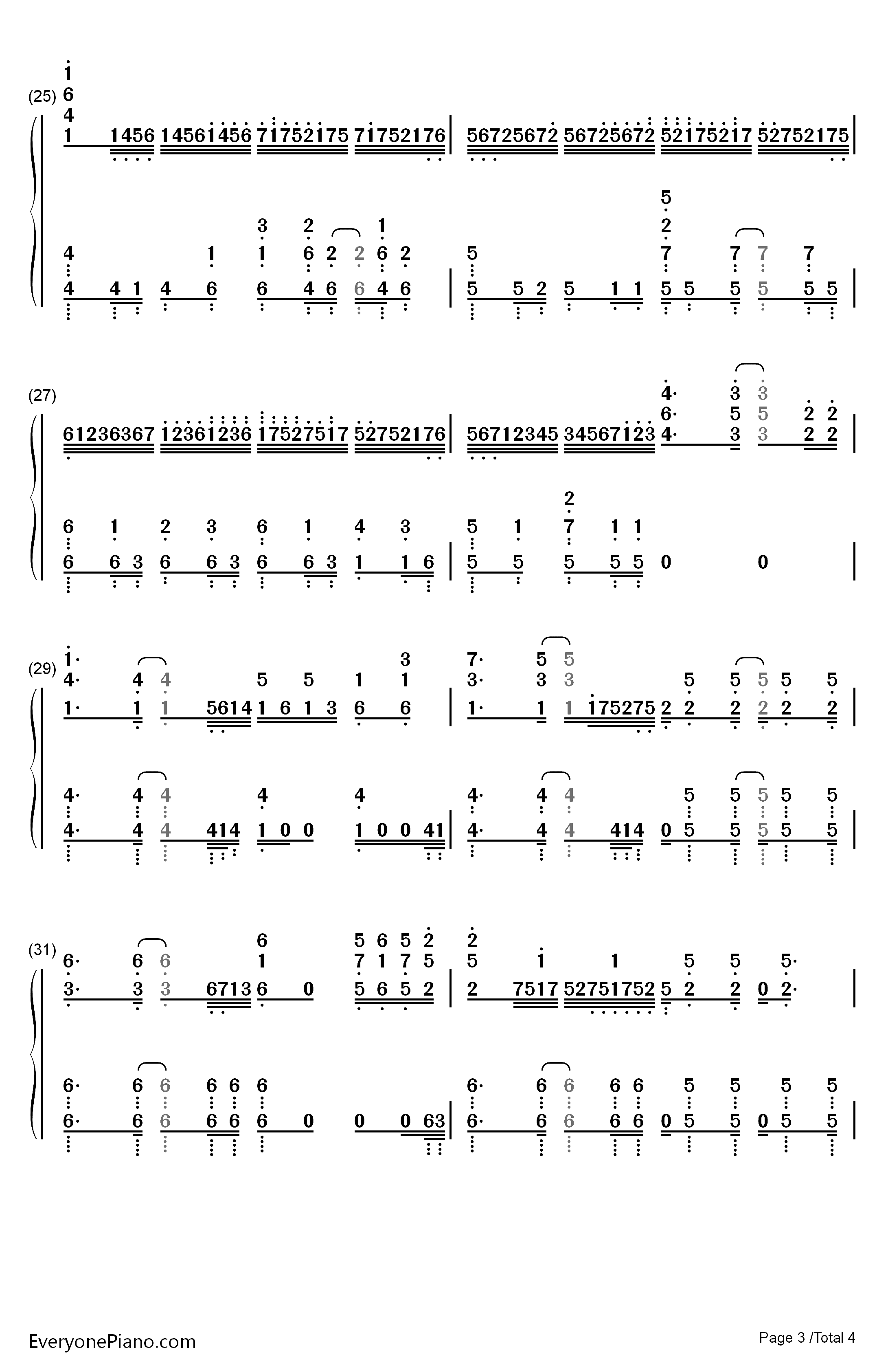 MUKANJYO钢琴简谱-数字双手-Survive Said The Prophet3