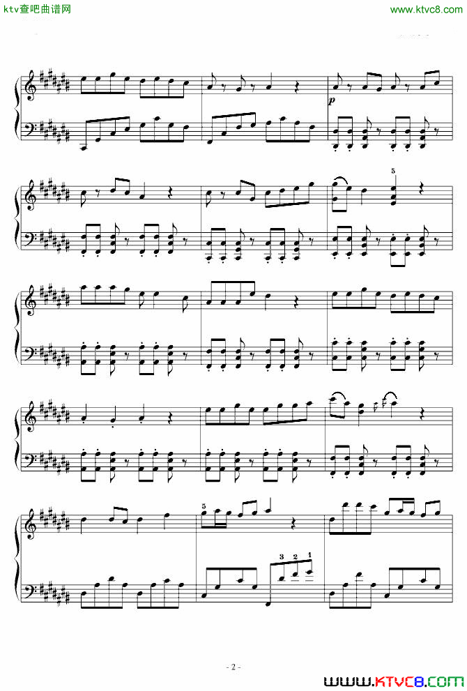 最炫民族风简谱-凤凰传奇演唱-作曲：张超词曲1