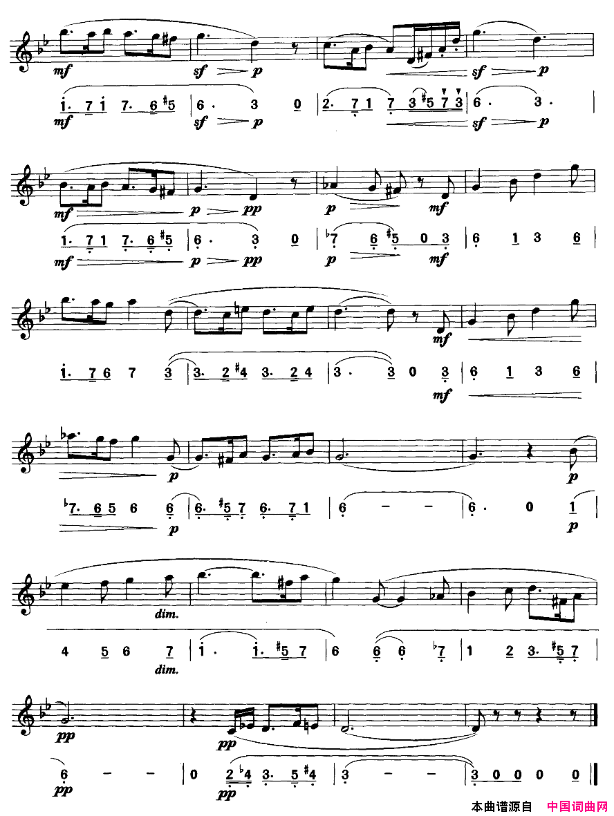西西里舞曲简线合谱简谱1