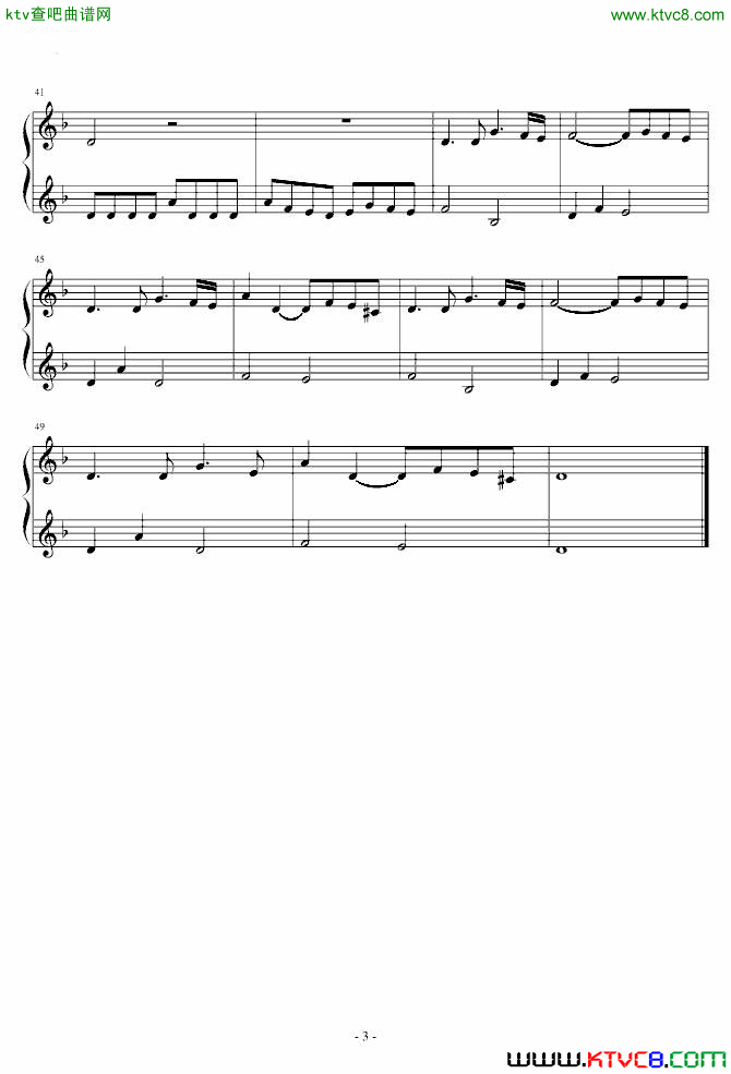 放牛班的春天主题曲童声二重唱简谱-放牛班的春天演唱1