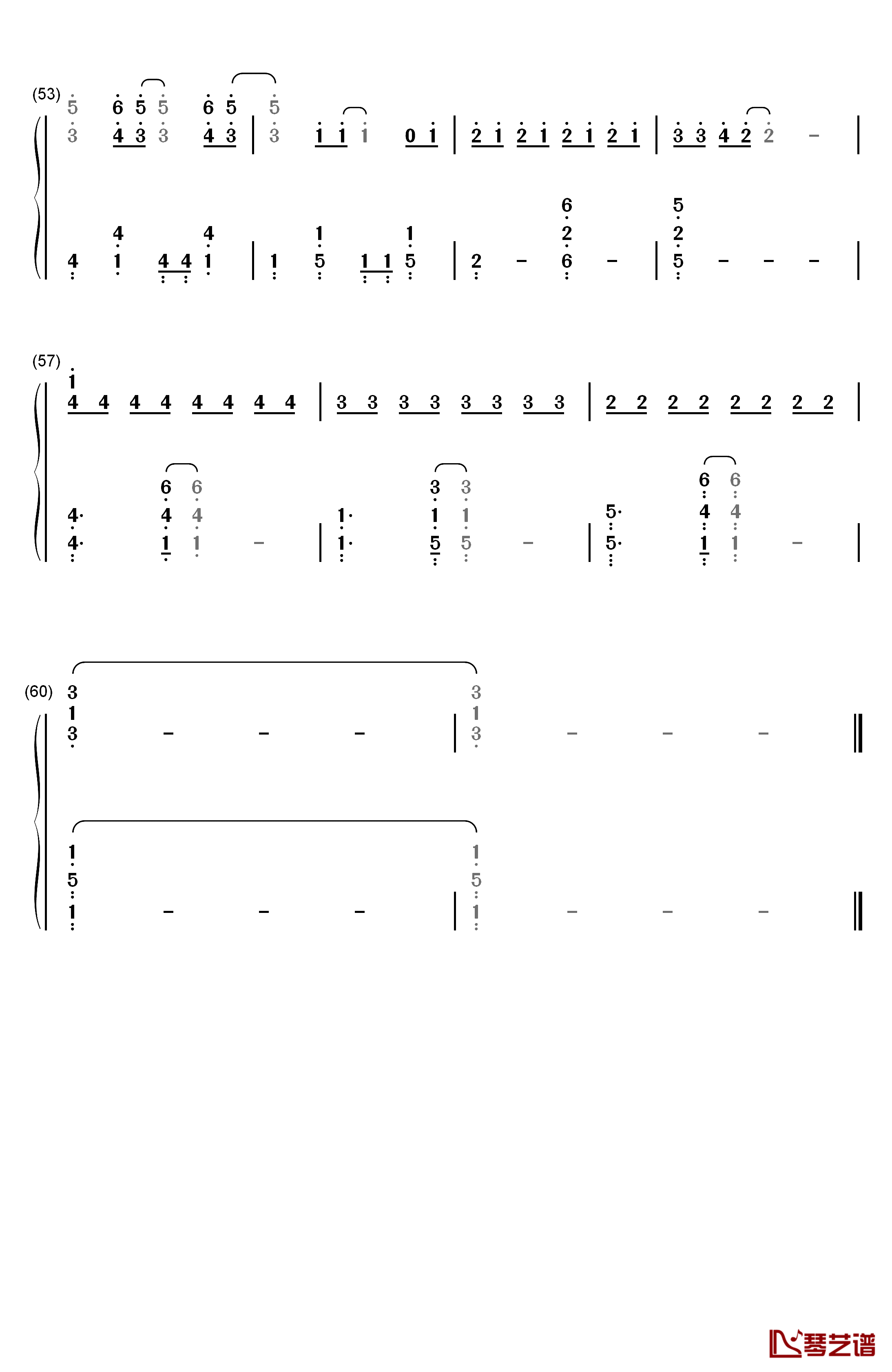 LEO钢琴简谱-数字双手-tacica4