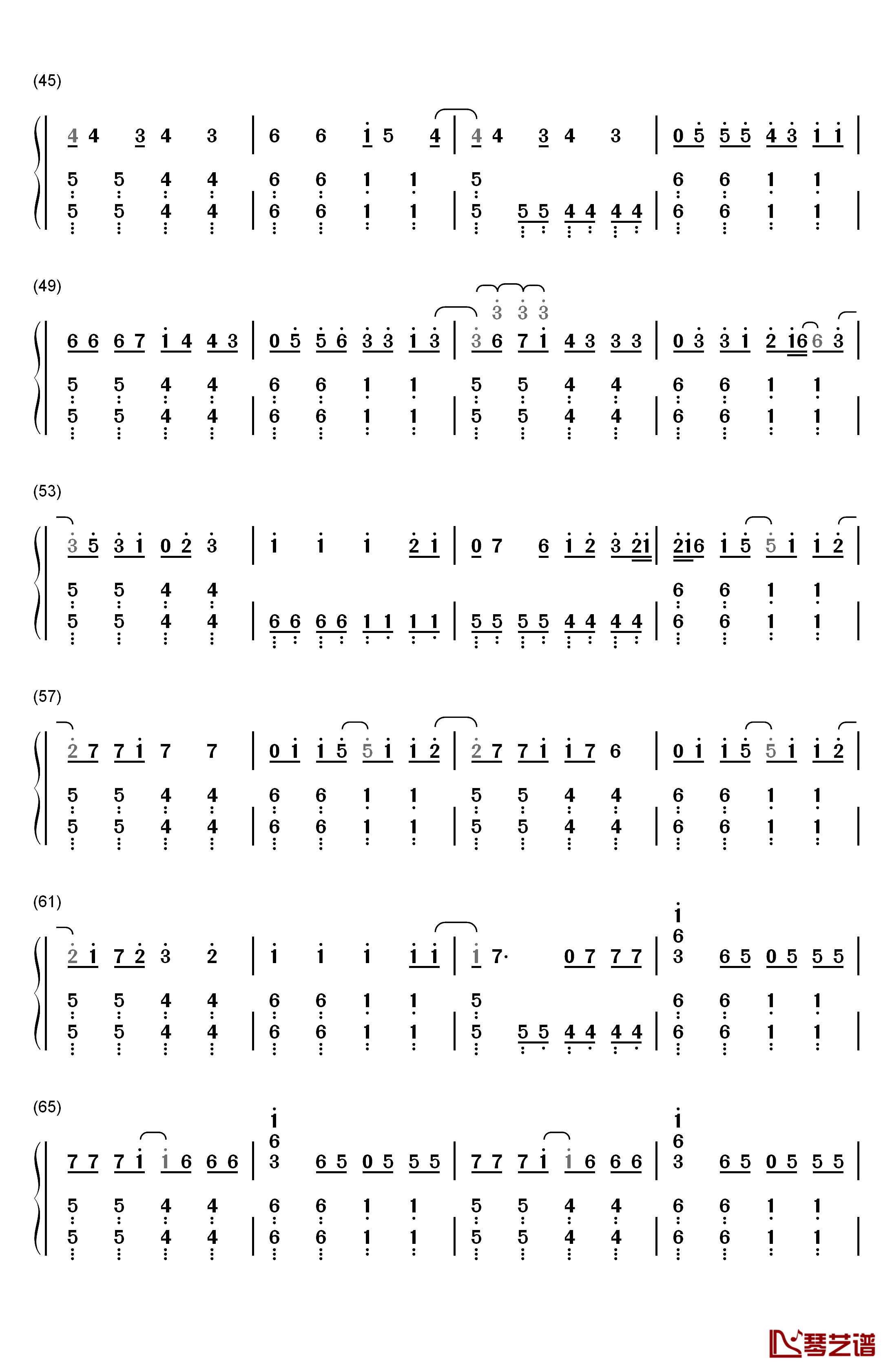 Disturbia钢琴简谱-数字双手-Rihanna3