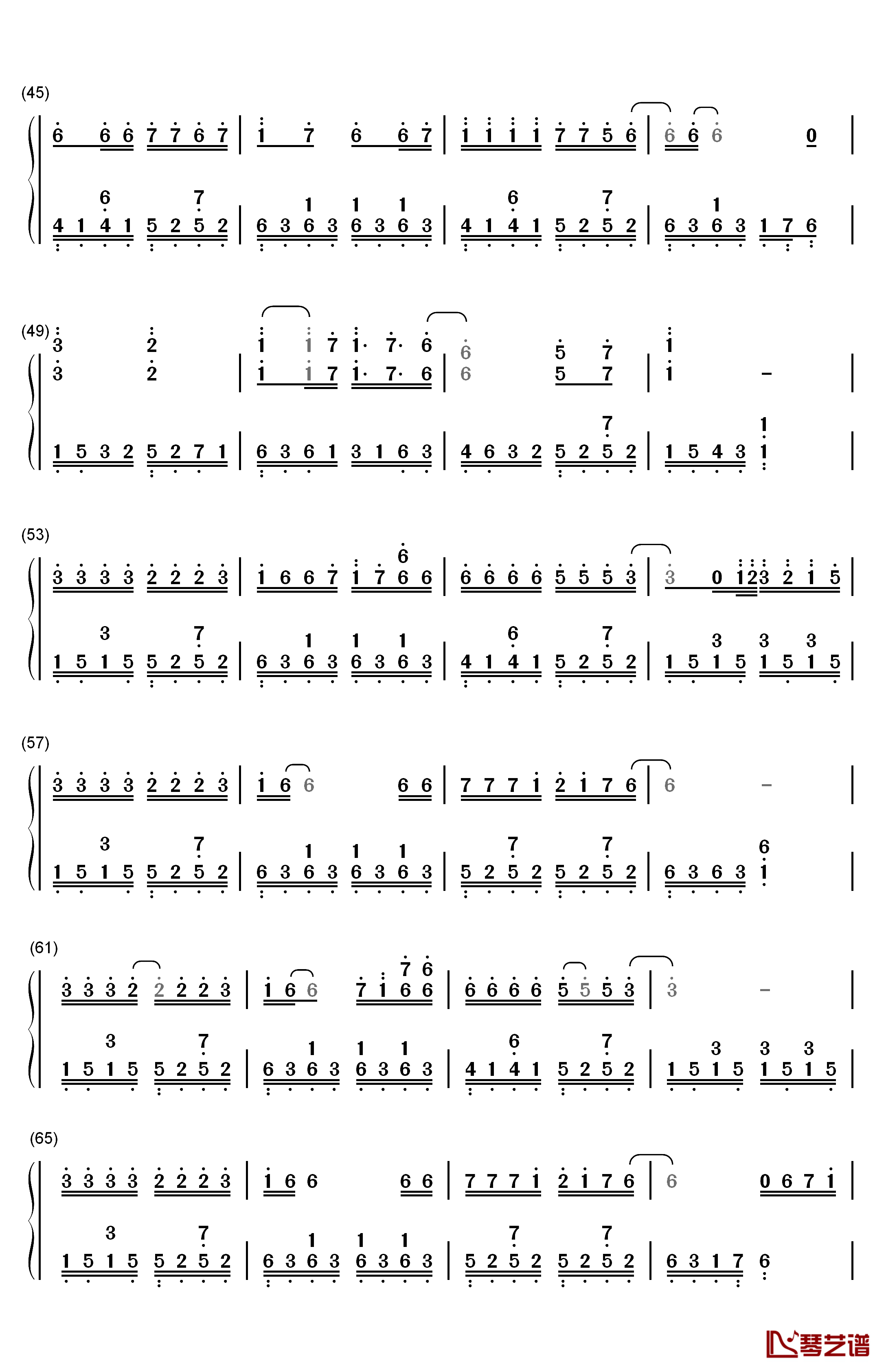 爱的故事上集钢琴简谱-数字双手-孙耀威3