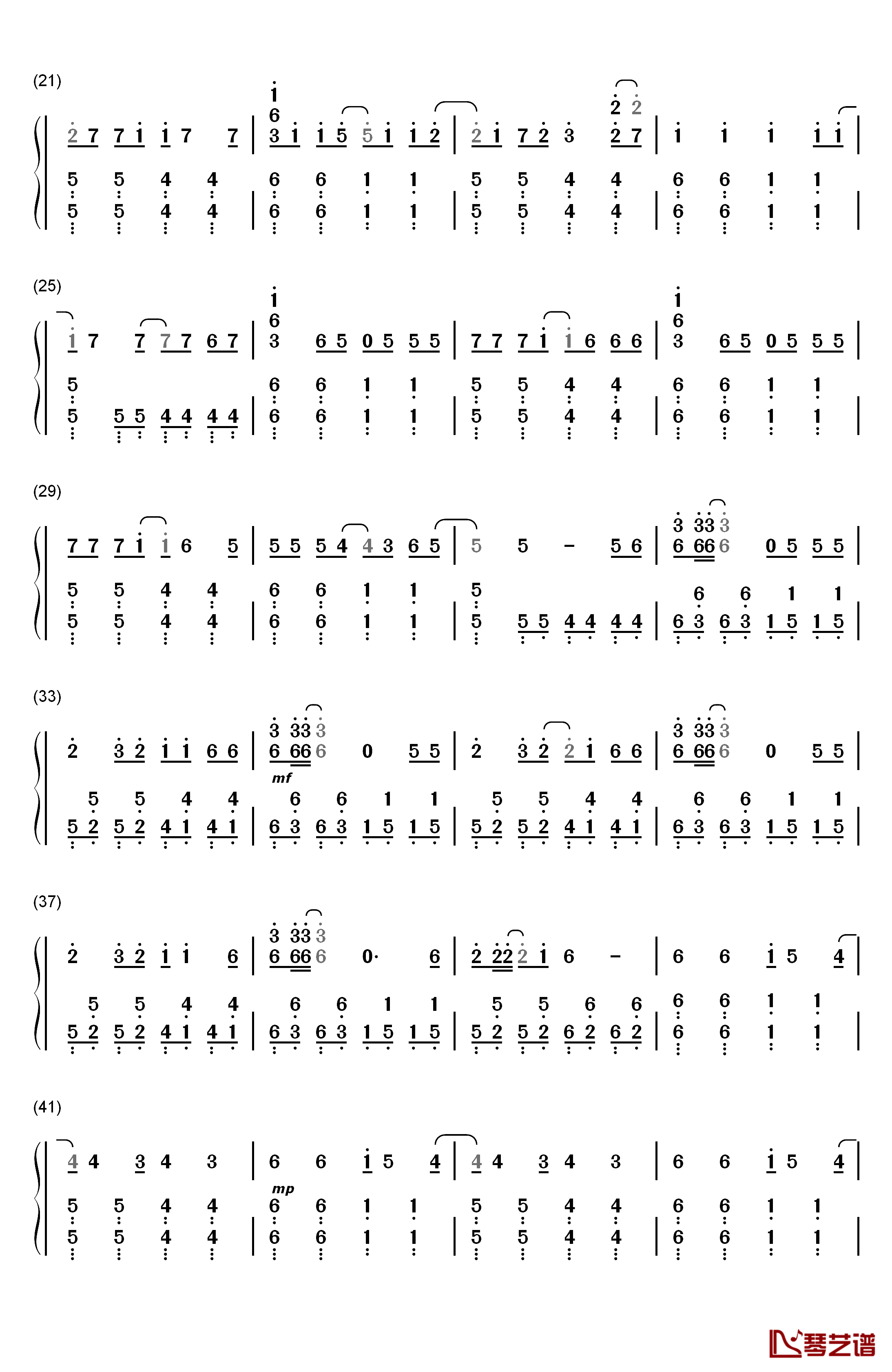 Disturbia钢琴简谱-数字双手-Rihanna2