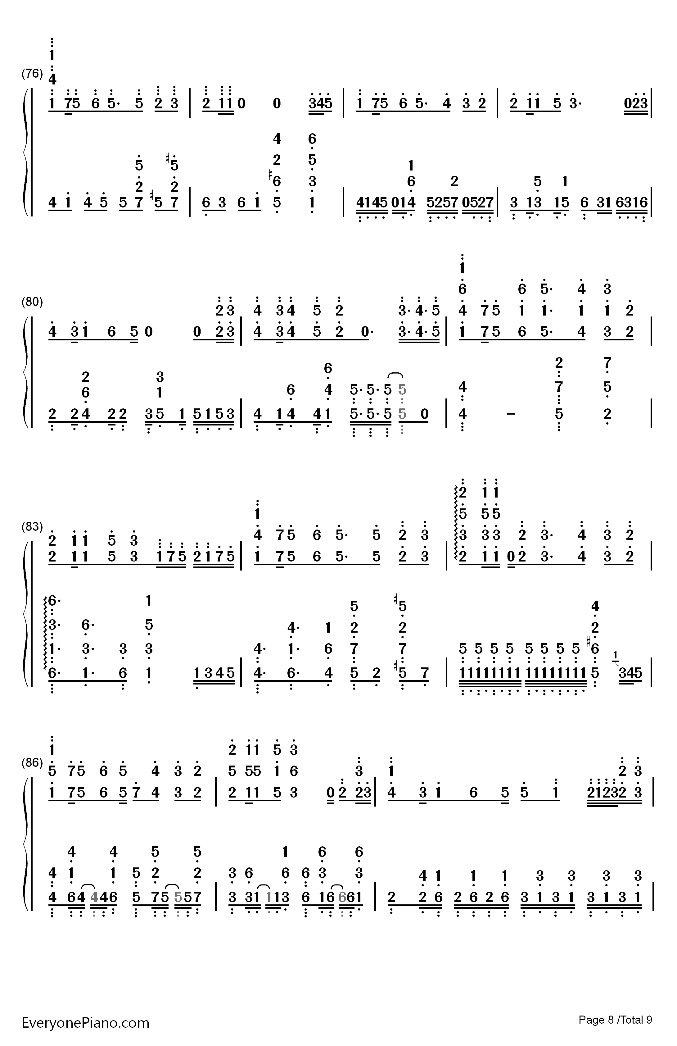 三色绘恋钢琴简谱-数字双手-Project Lights8