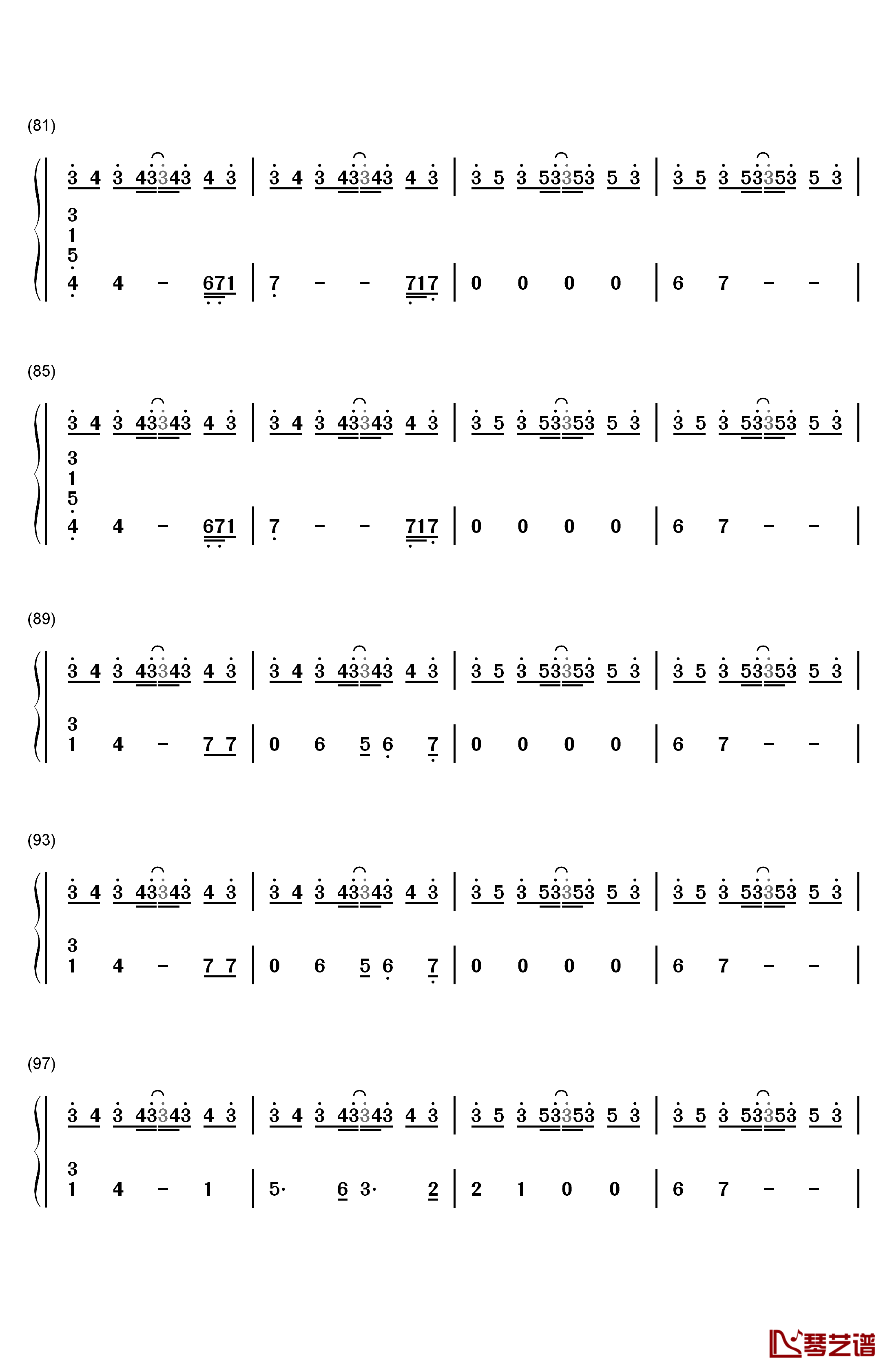 Von钢琴简谱-数字双手-菅野洋子5