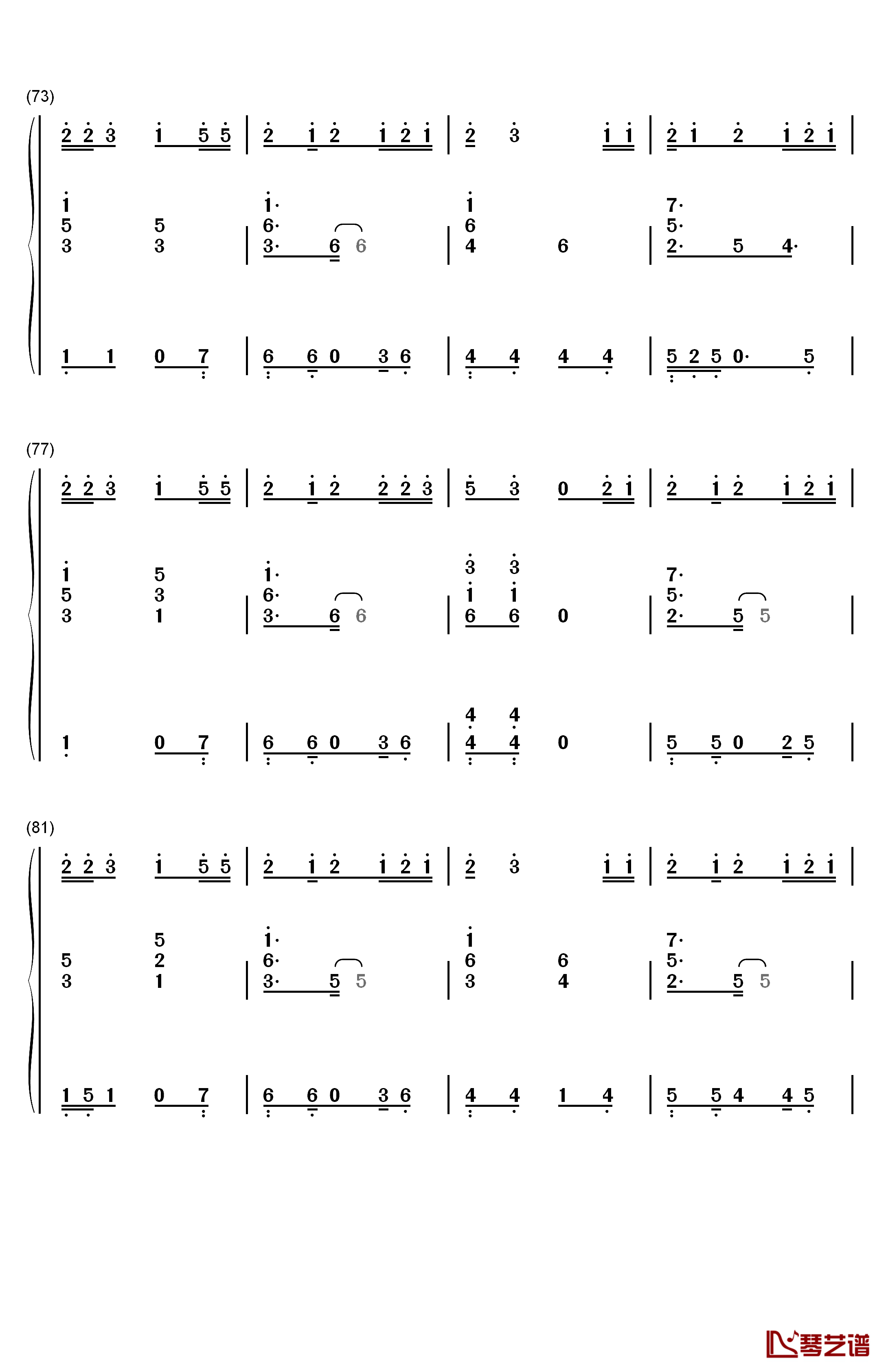 最后的旅行钢琴简谱-数字双手-Rainton桐7