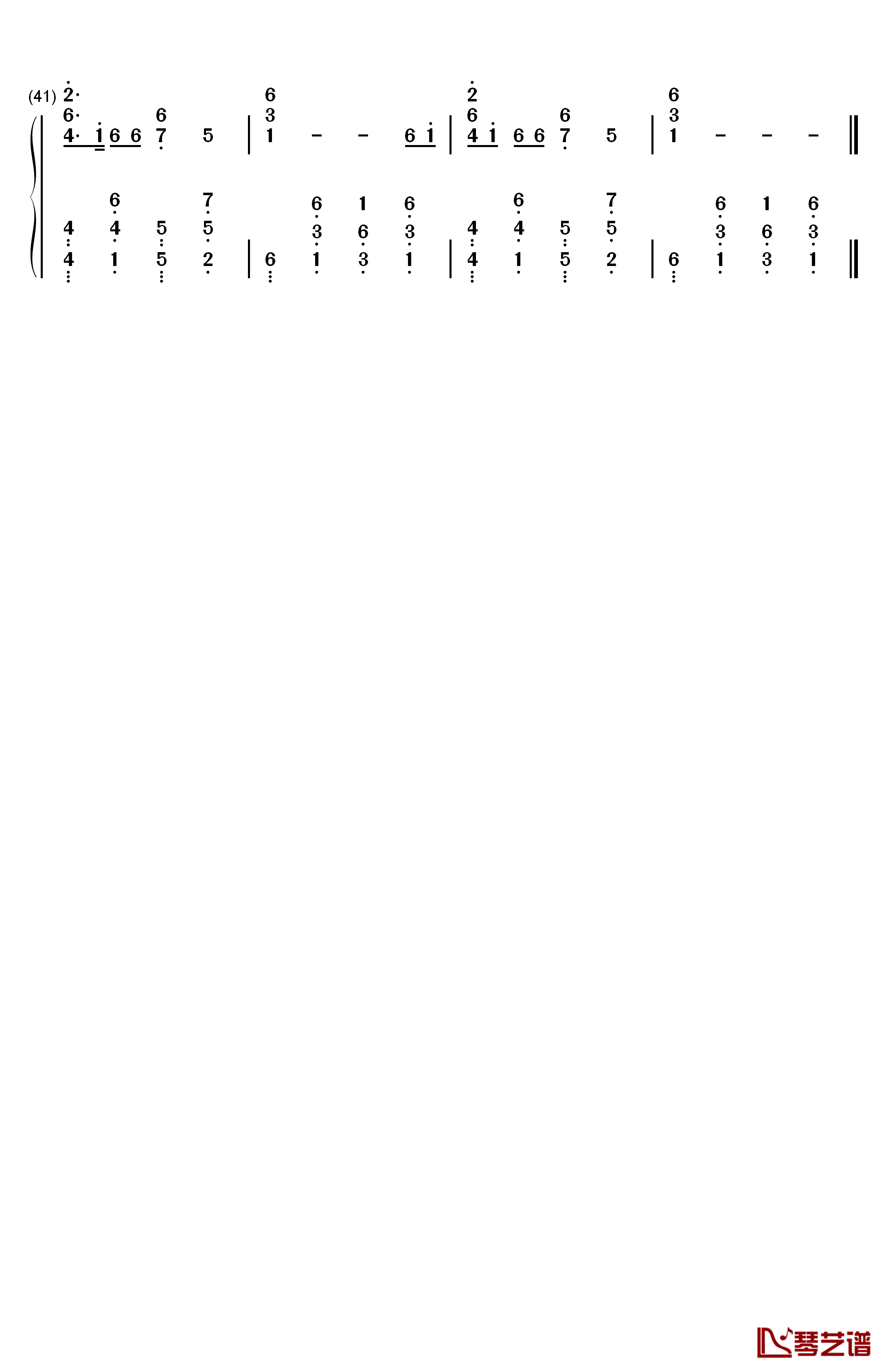 离歌钢琴简谱-数字双手-信乐团3