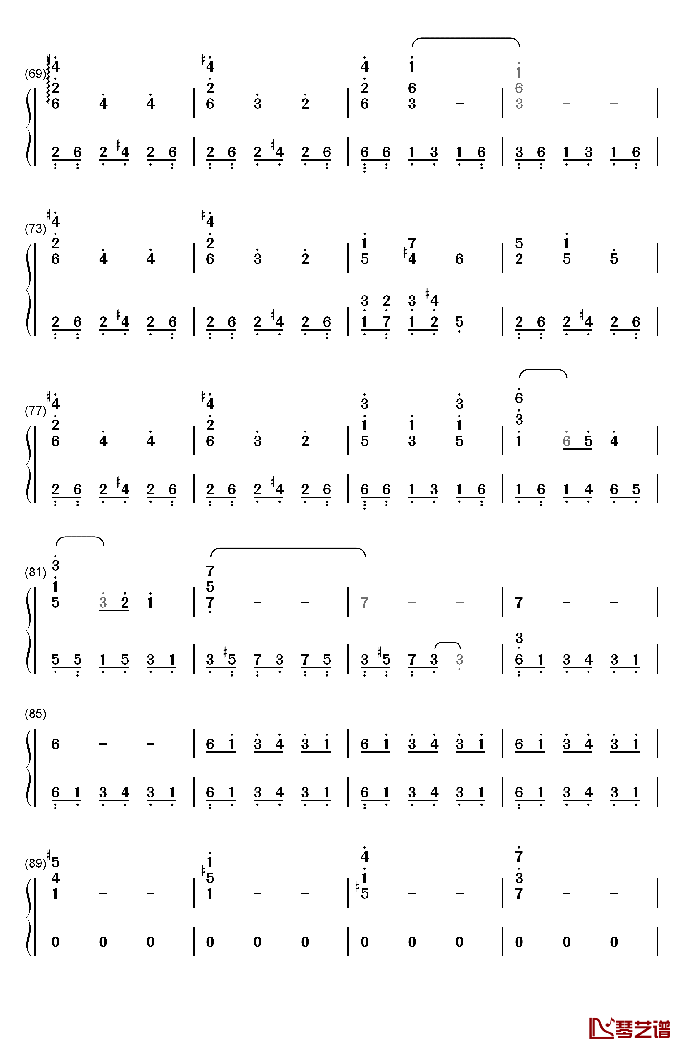 Helvetesfonster钢琴简谱-数字双手-Ghost4