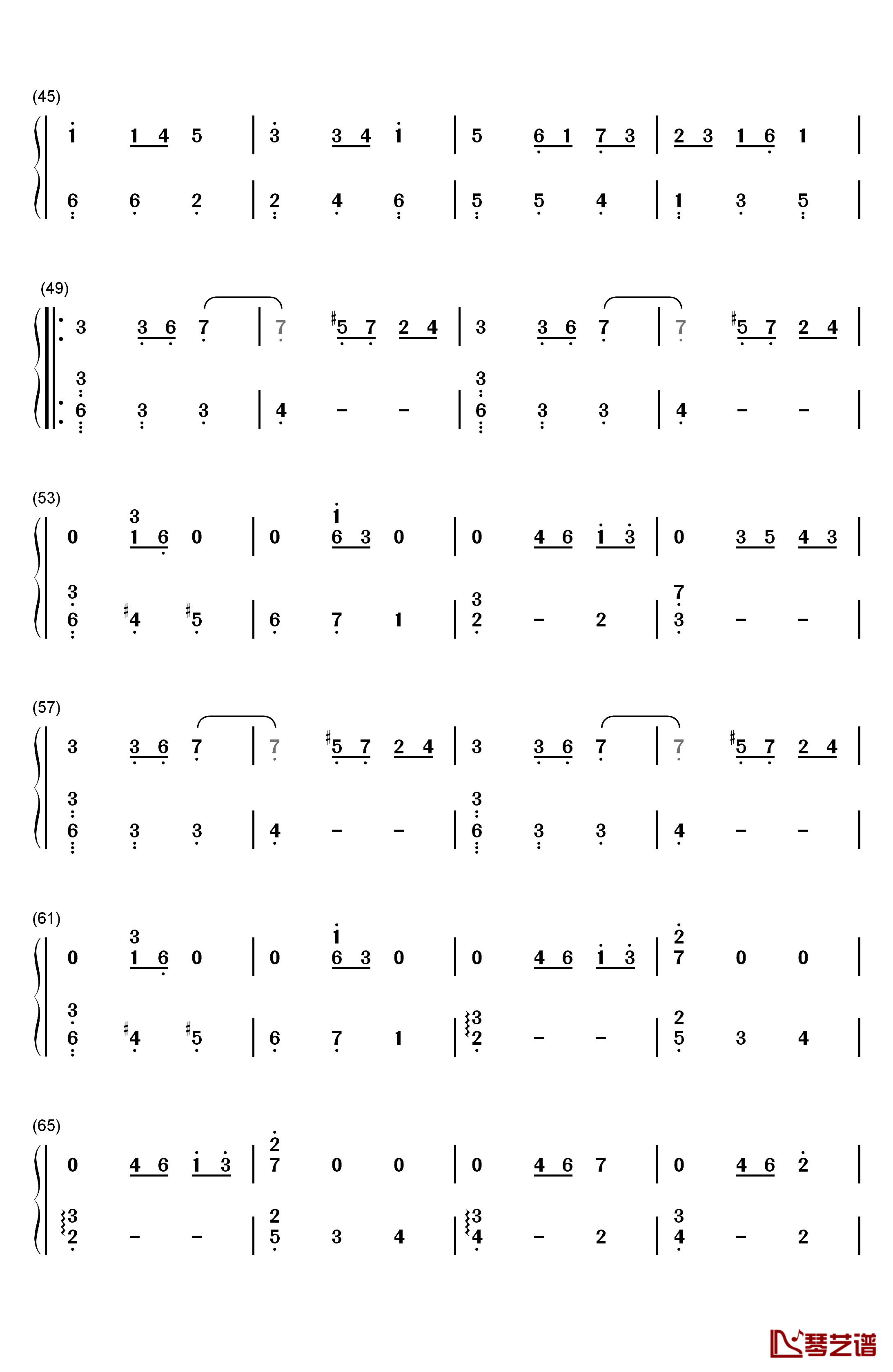 浪漫圆舞曲钢琴简谱-数字双手-德奥达·德·塞弗拉克3