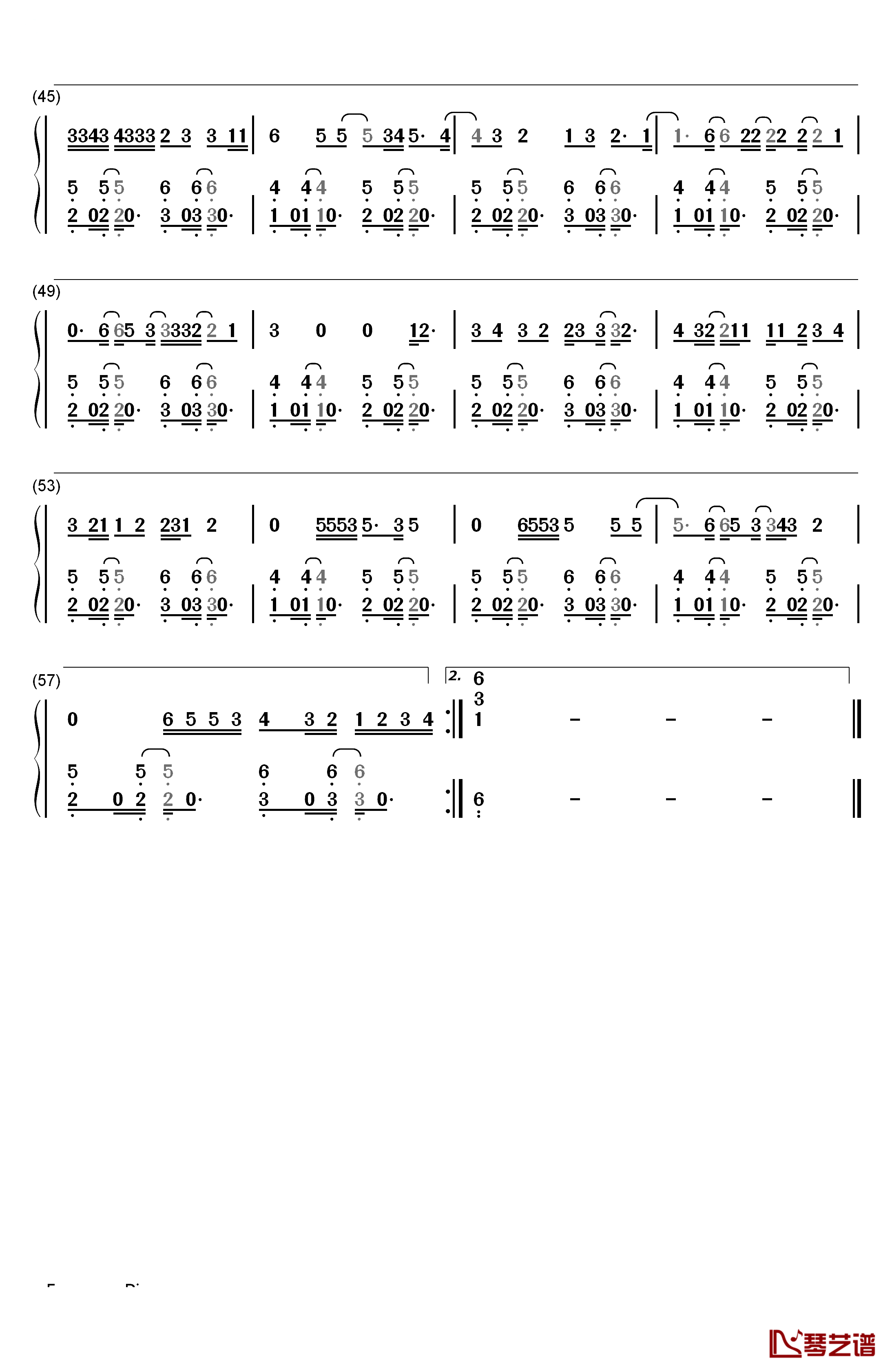 Work钢琴简谱-数字双手-Rihanna Drake3