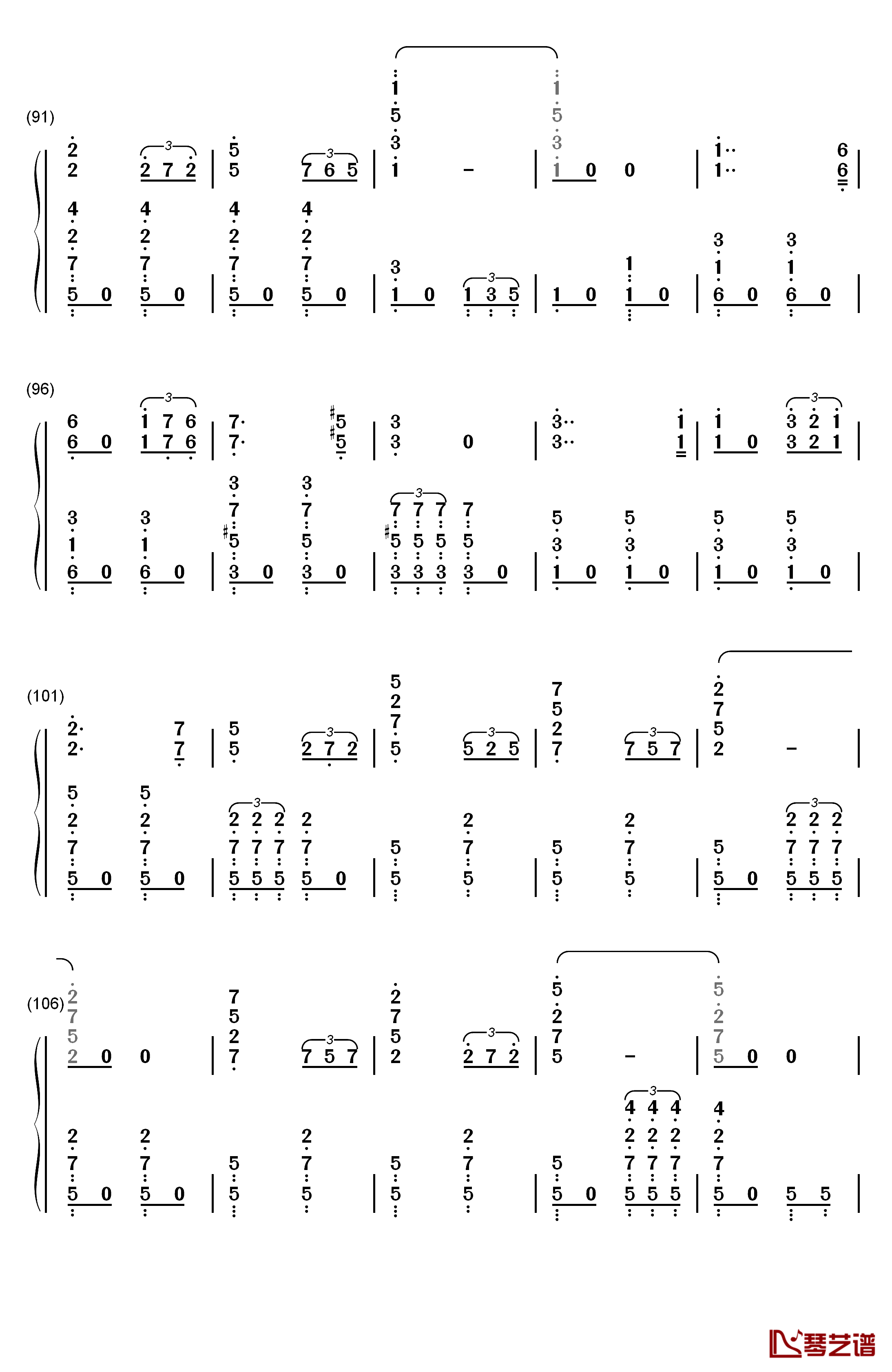 巴登威勒进行曲钢琴简谱-数字双手-Georg Fürst5