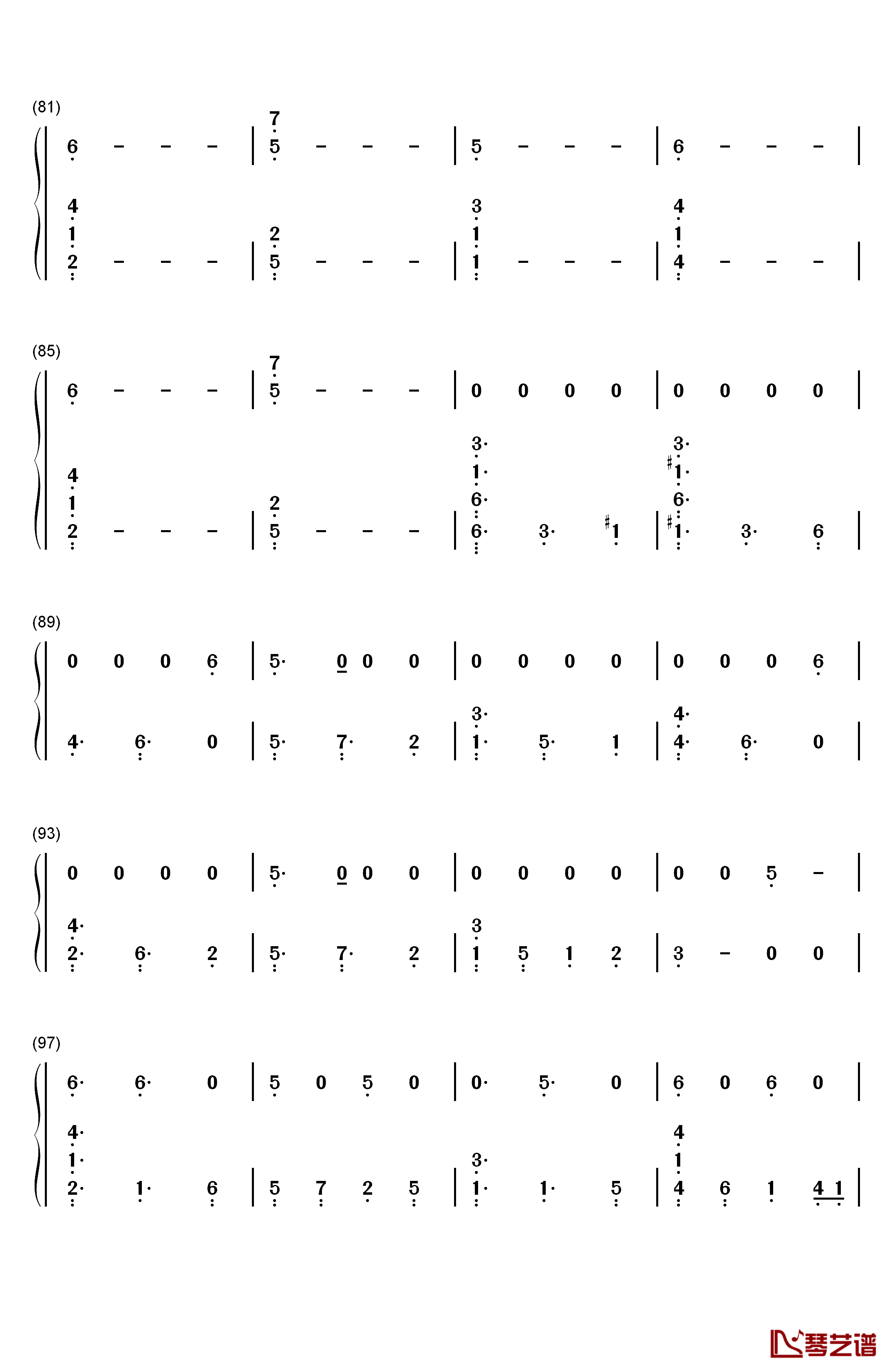 Rain钢琴简谱-数字双手-The Script5