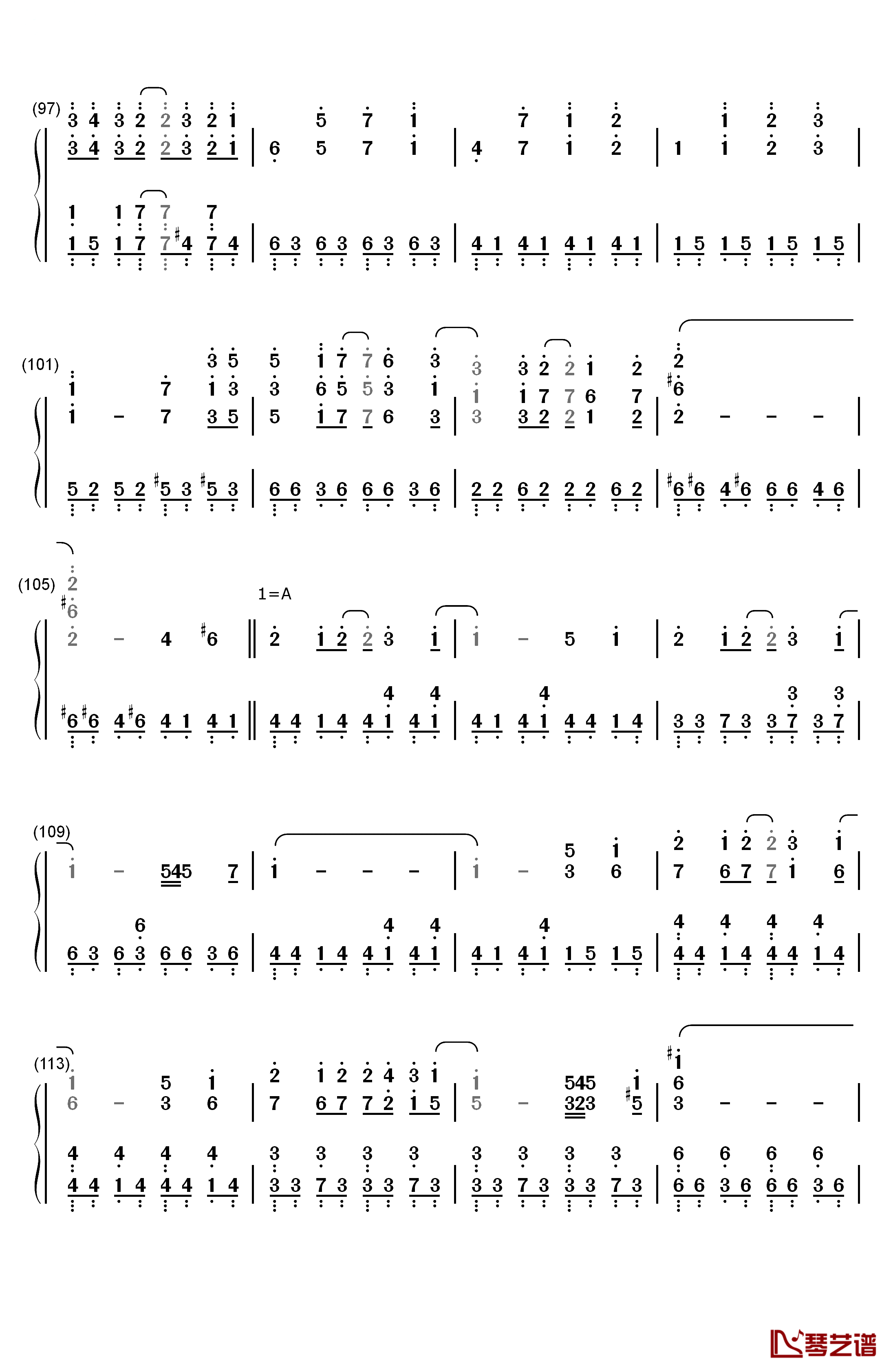 終わりの世界から钢琴简谱-数字双手-麻枝准  やなぎなぎ6