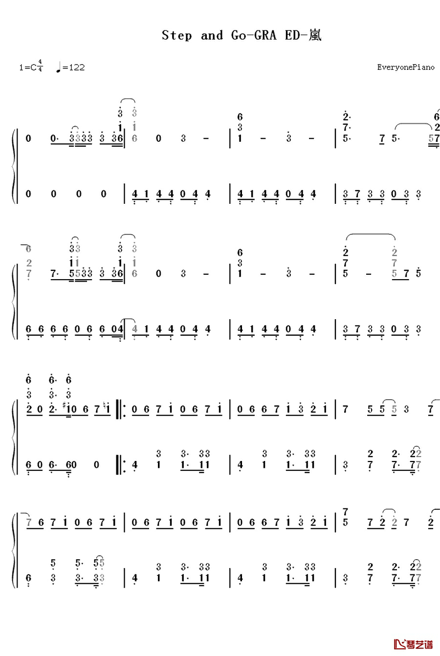 Step and Go钢琴简谱-数字双手-岚1