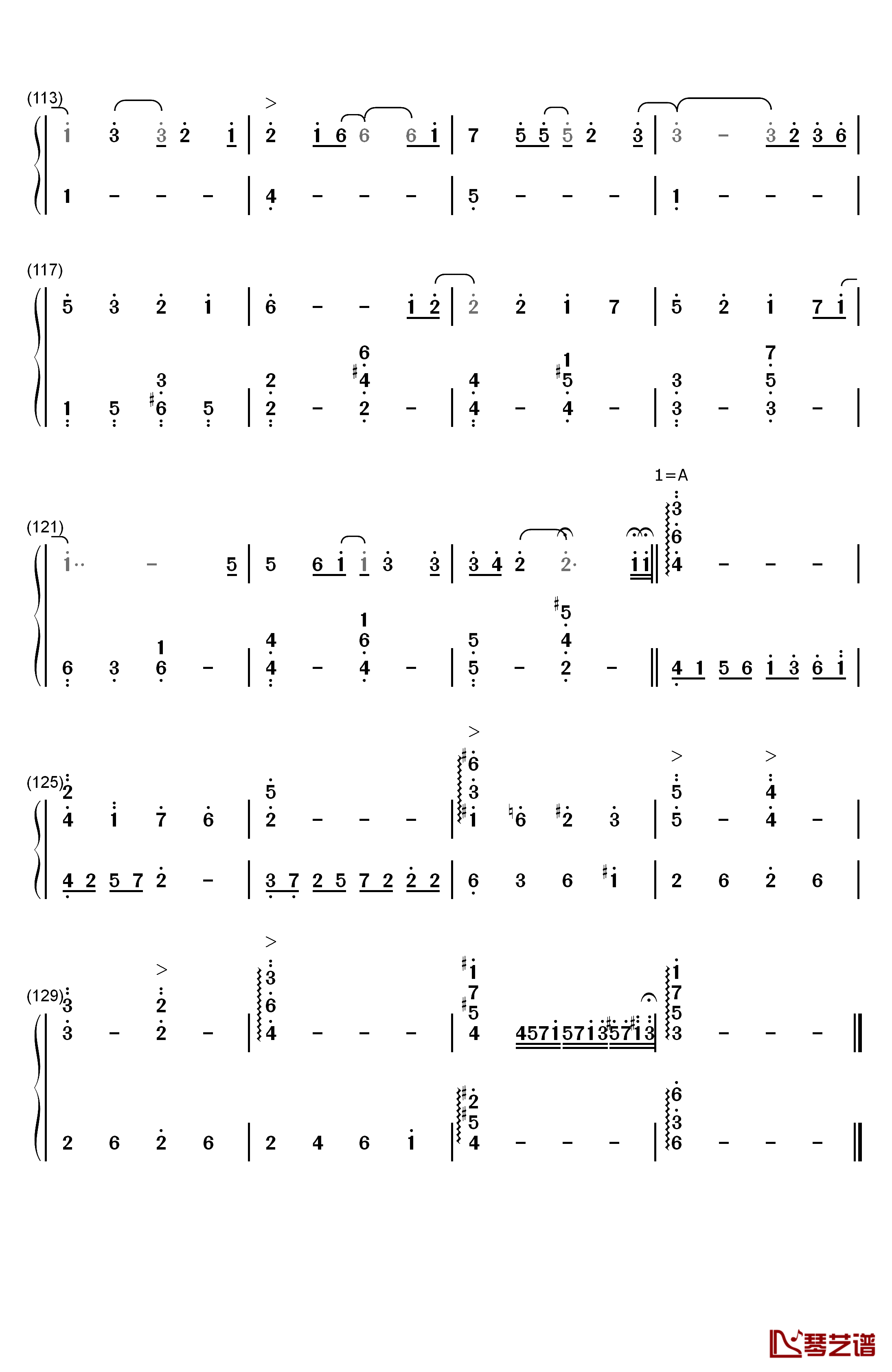 爱的回归线 钢琴简谱-数字双手-陈韵若  陈每文6