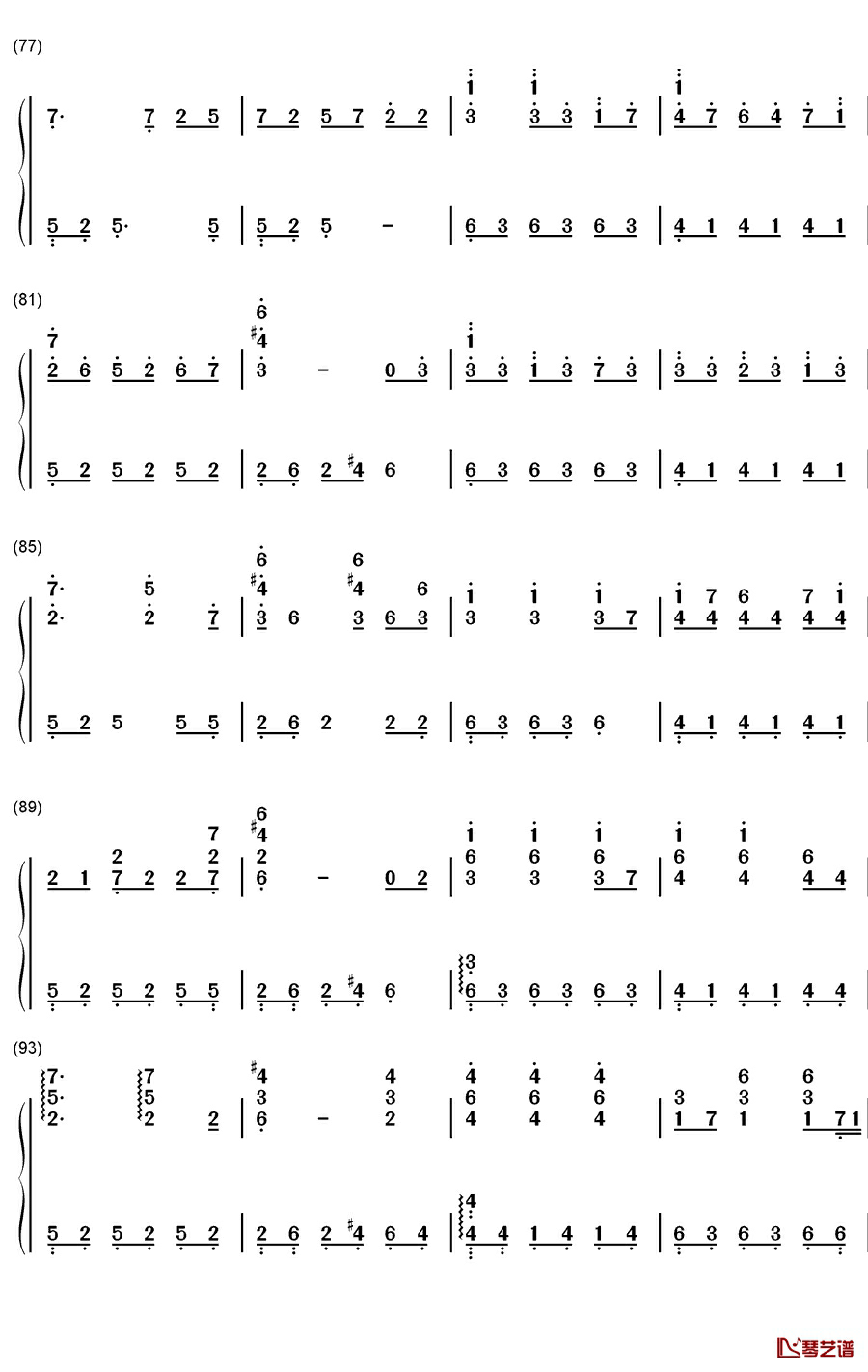 Fear Not This Night钢琴简谱-数字双手-吉克隽逸5