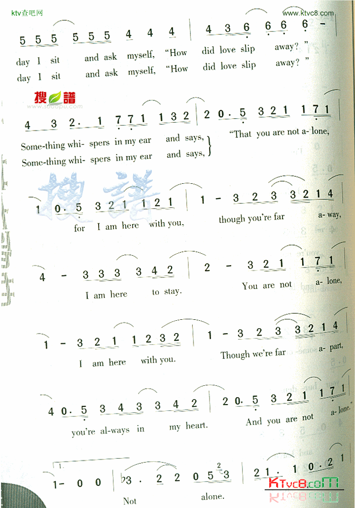 YouAreNotAlone简谱1