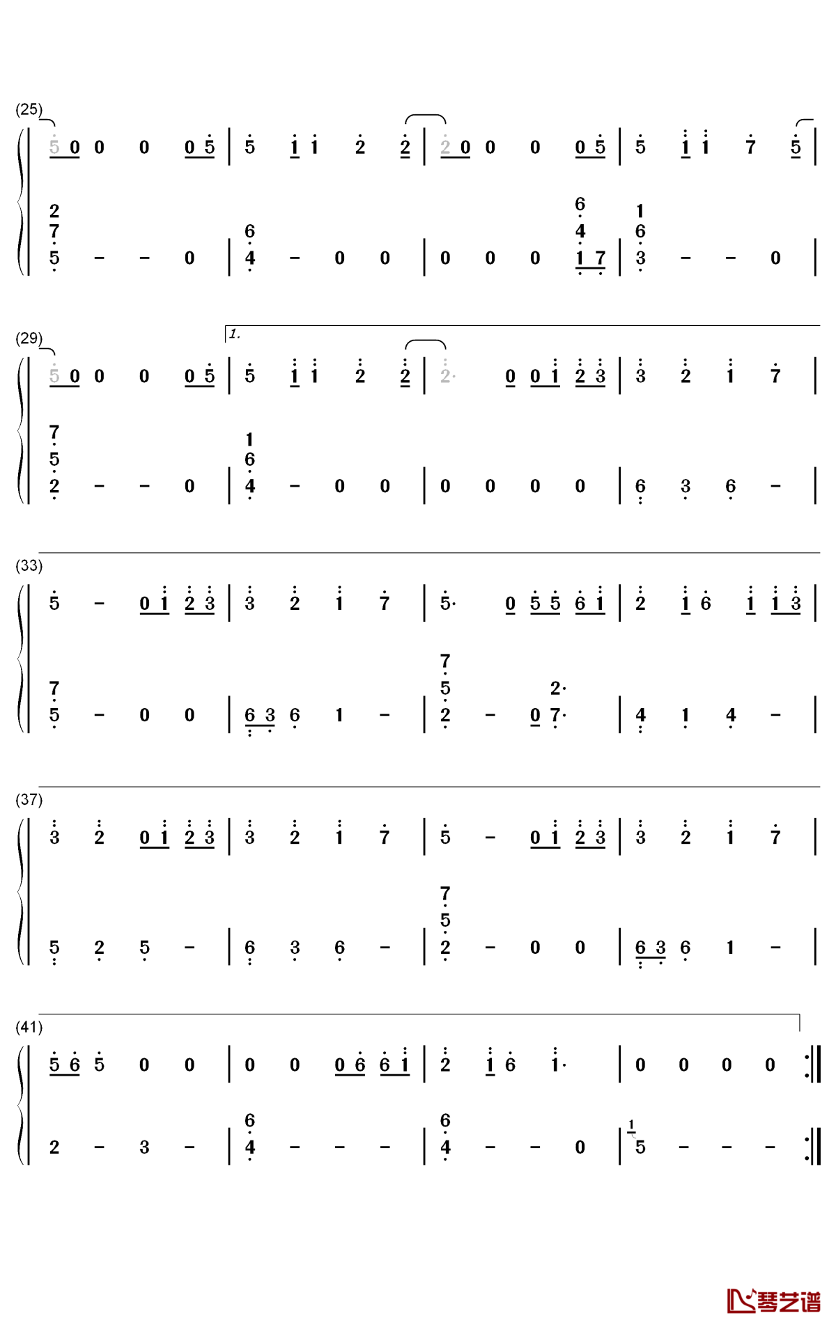 无限钢琴简谱-数字双手-周深2