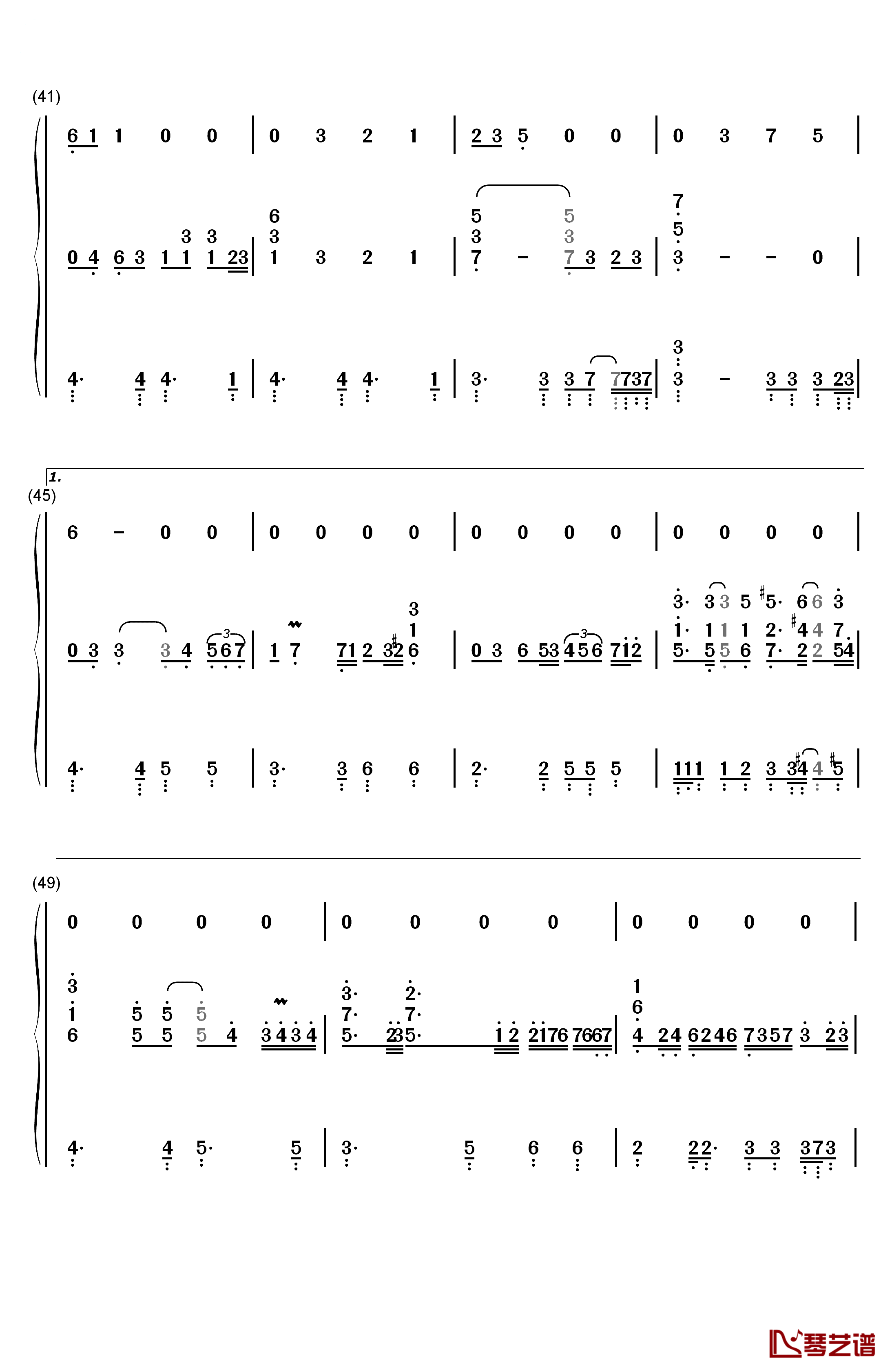 素敌だね钢琴简谱-数字双手-中野律纪（RIKKI）4