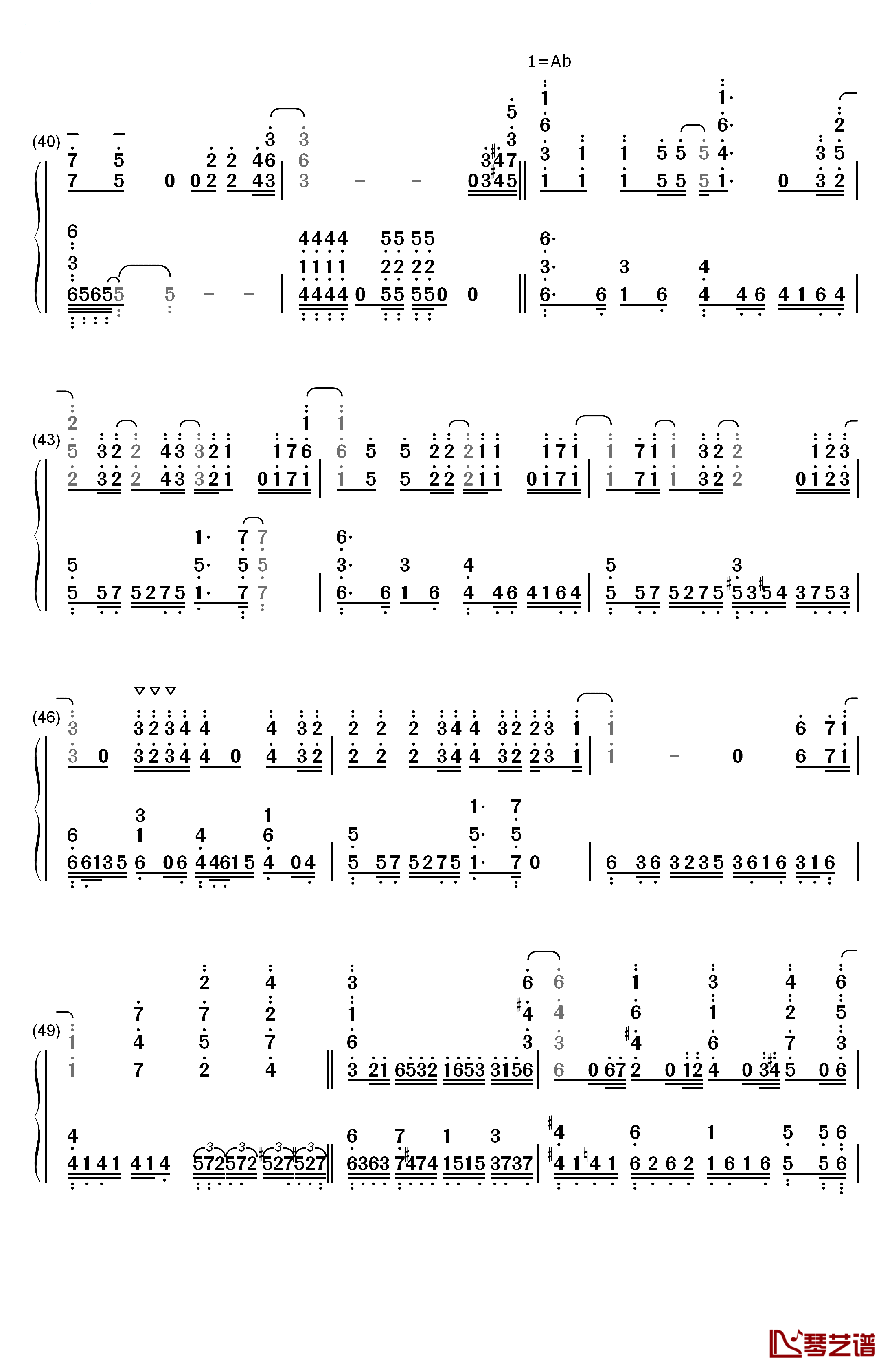 ASH钢琴简谱-数字双手-LiSA4