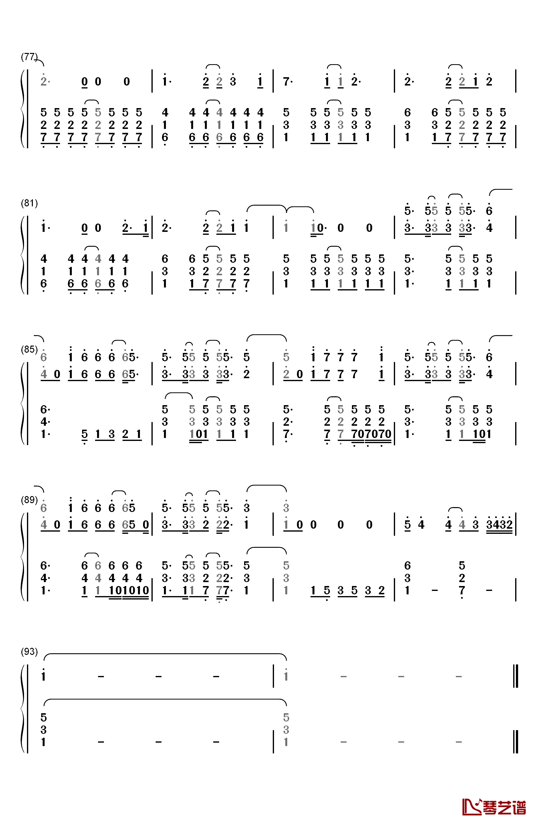 Try Everything钢琴简谱-数字双手-Shakira5