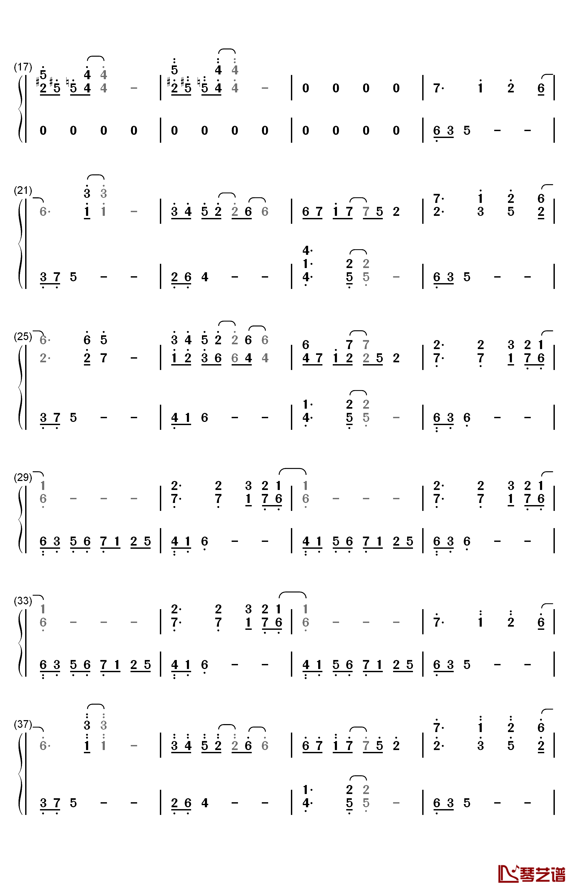 孤独な心钢琴简谱-数字双手-光宗信吉2