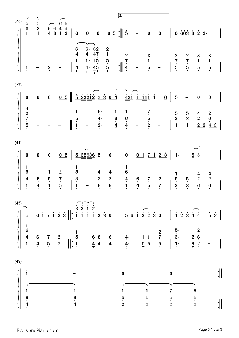 Love Is All Around钢琴简谱-数字双手-Wet Wet Wet3