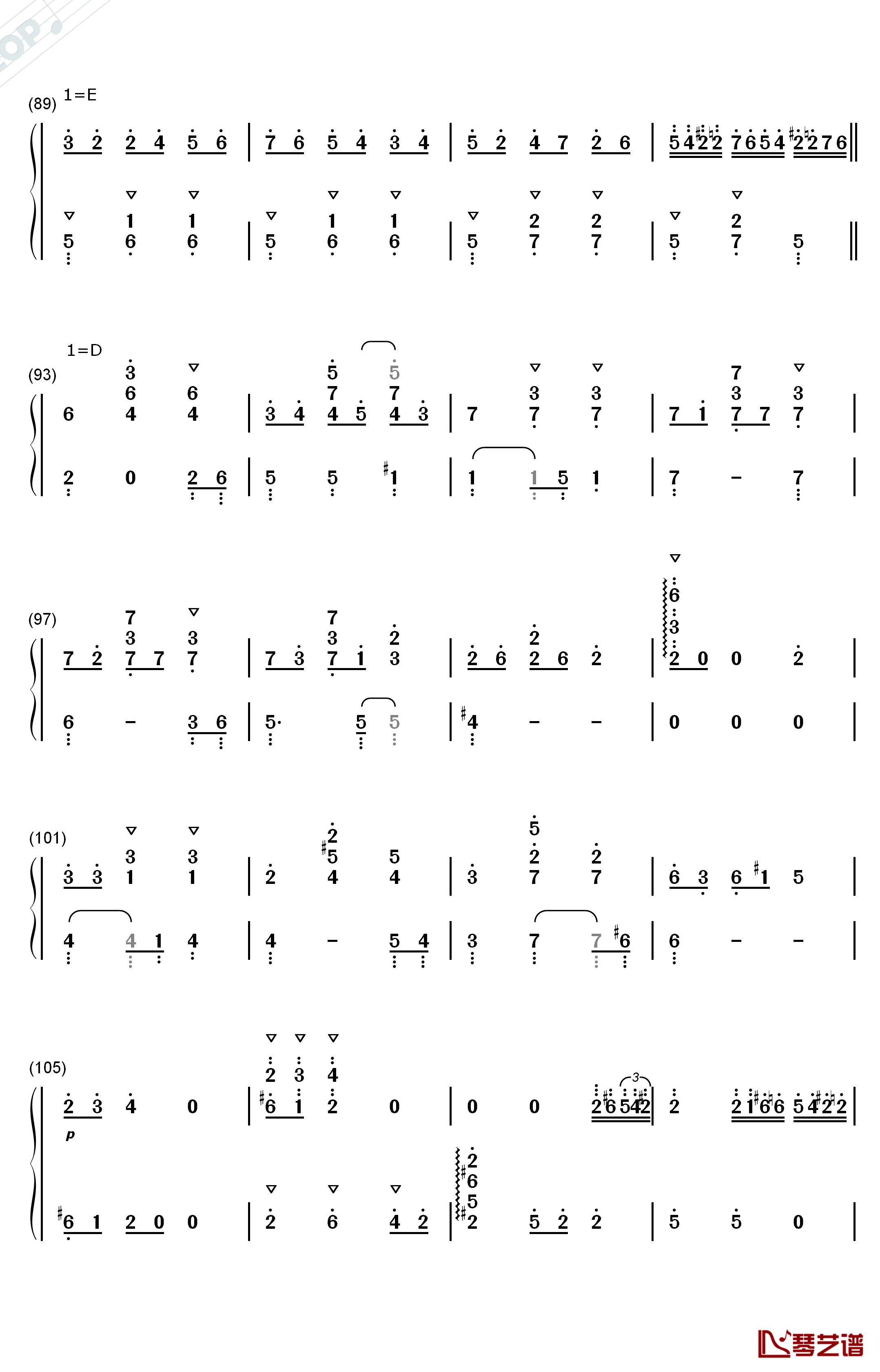 空と風と恋のワルツ钢琴简谱-数字双手-津田美波5