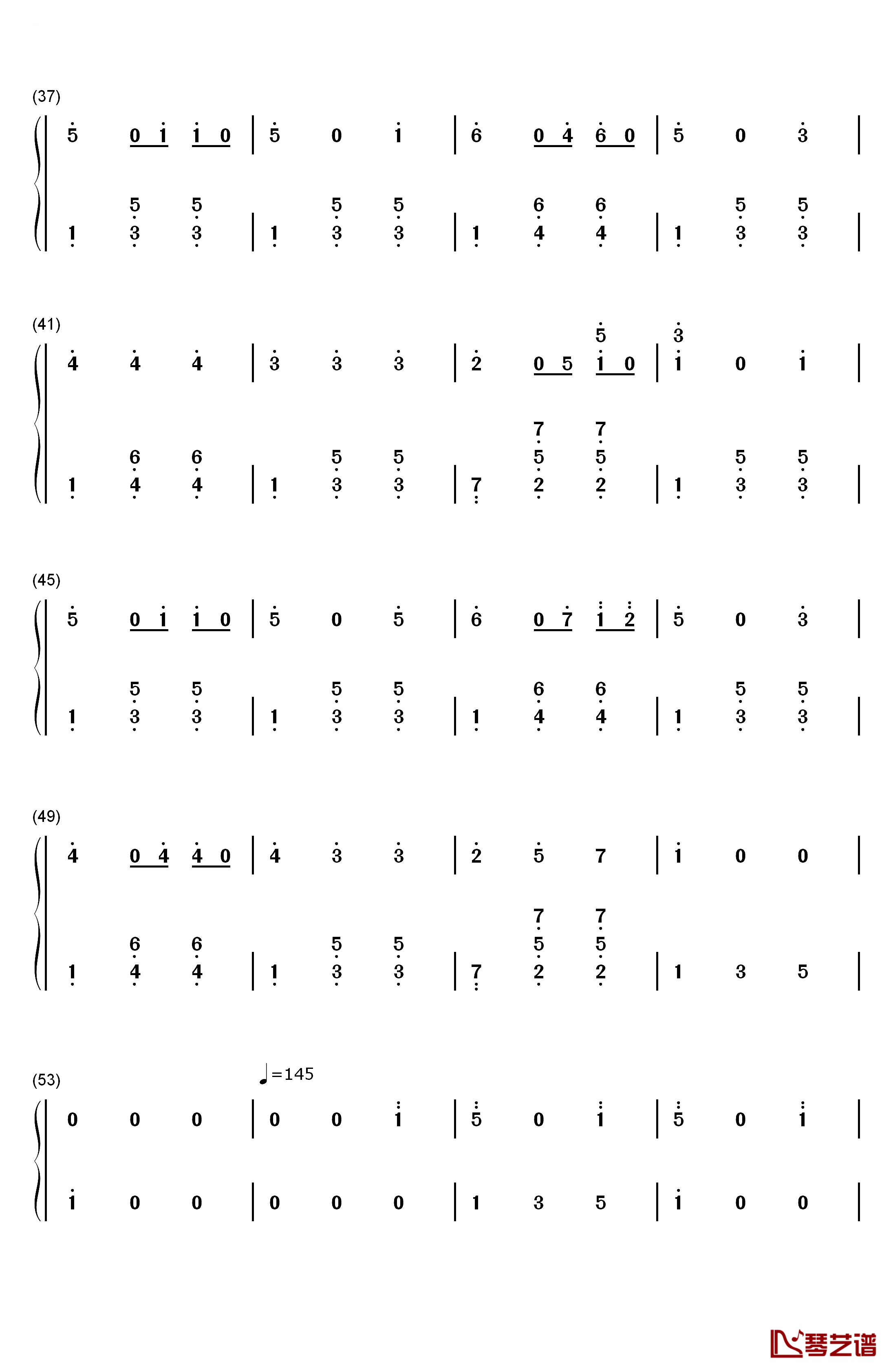 当琪琪笑起来的时候钢琴简谱-数字双手-Piano-光3