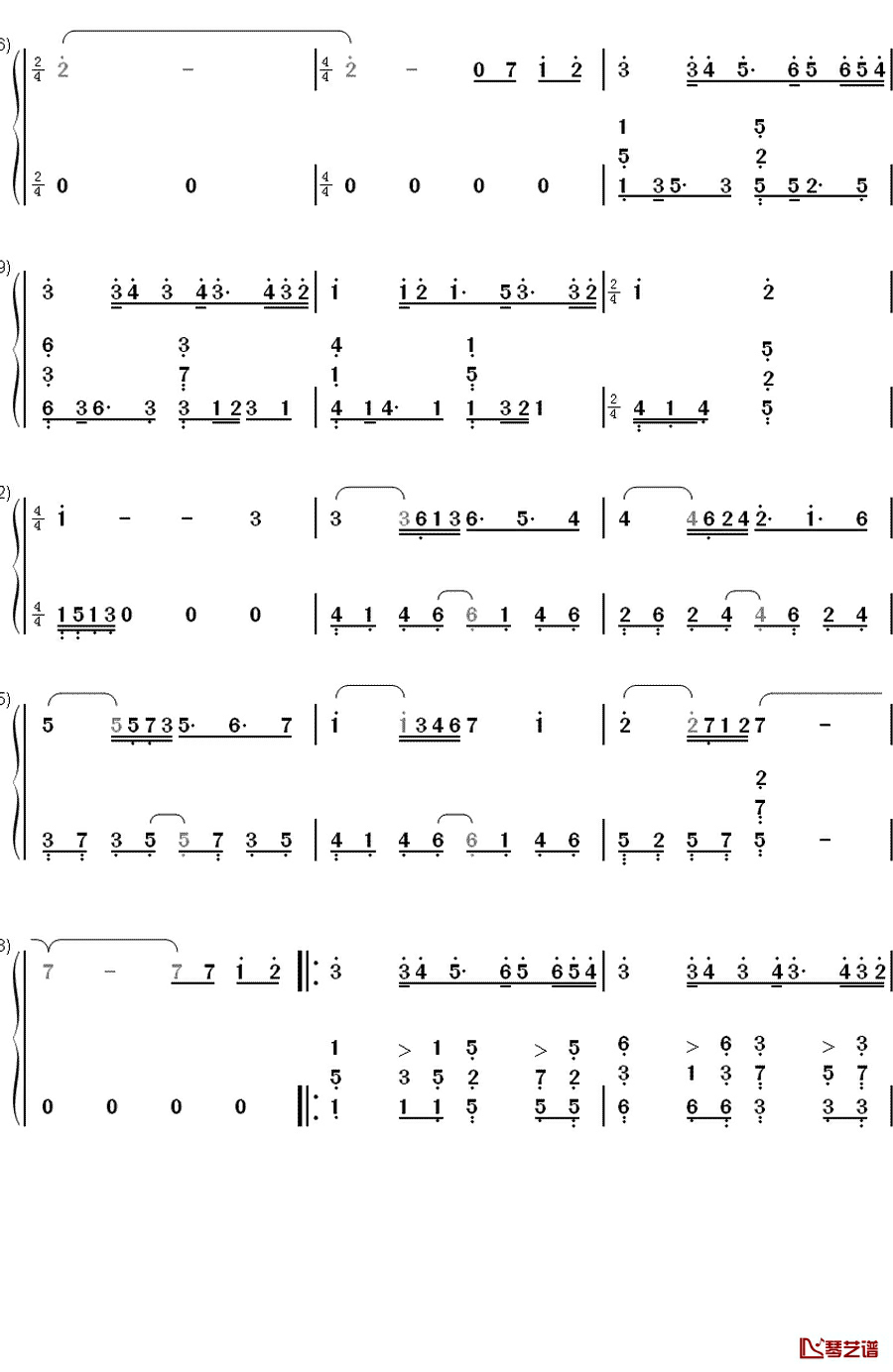 さらば、思い出の場所（别了充满回忆的地方）钢琴简谱-数字双手-初音未来2