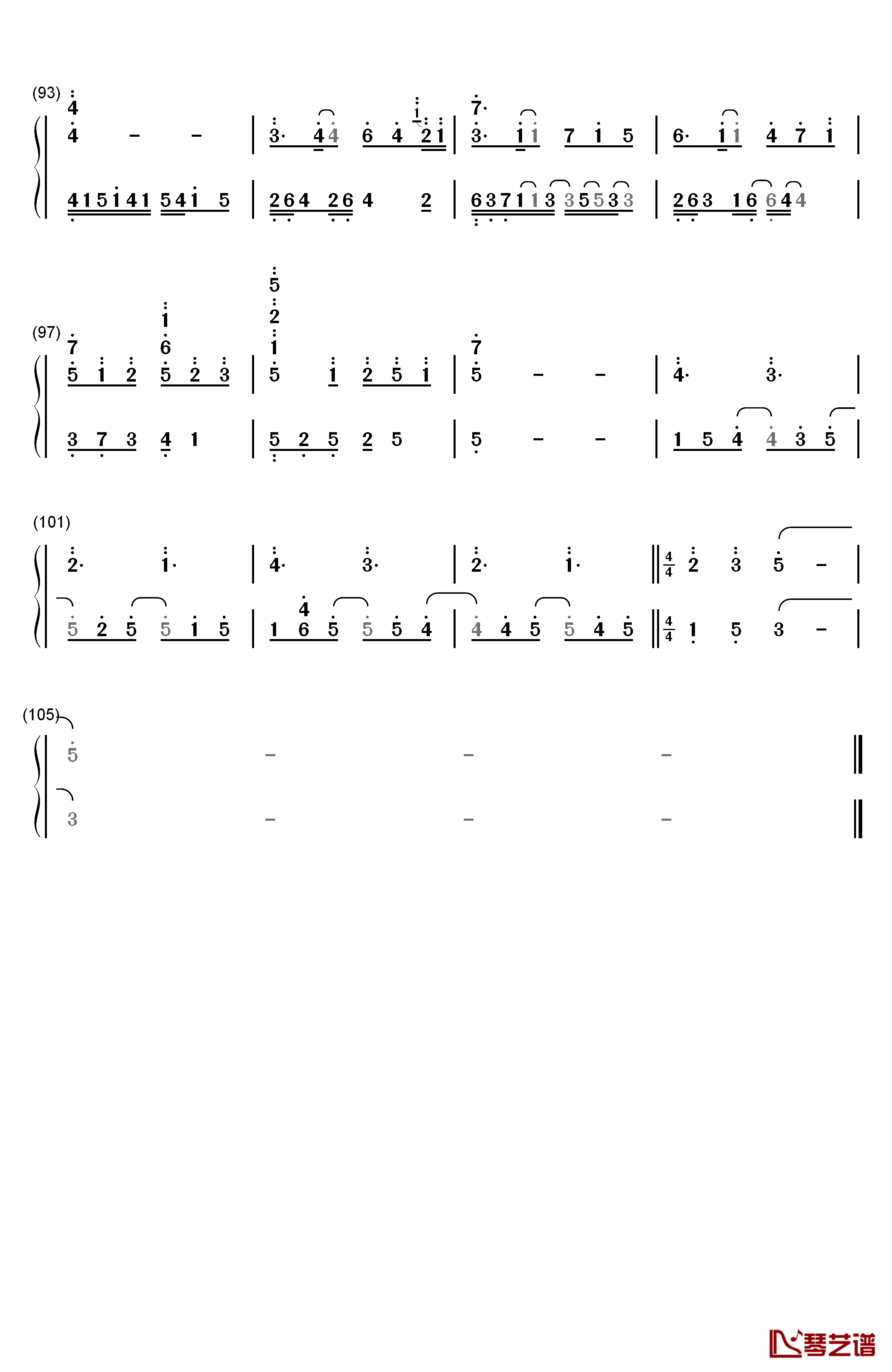 Ribbonized钢琴简谱-数字双手-李闰珉5