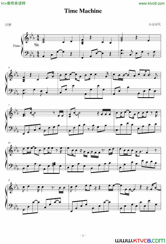 Timemachine简谱-少女时代演唱1