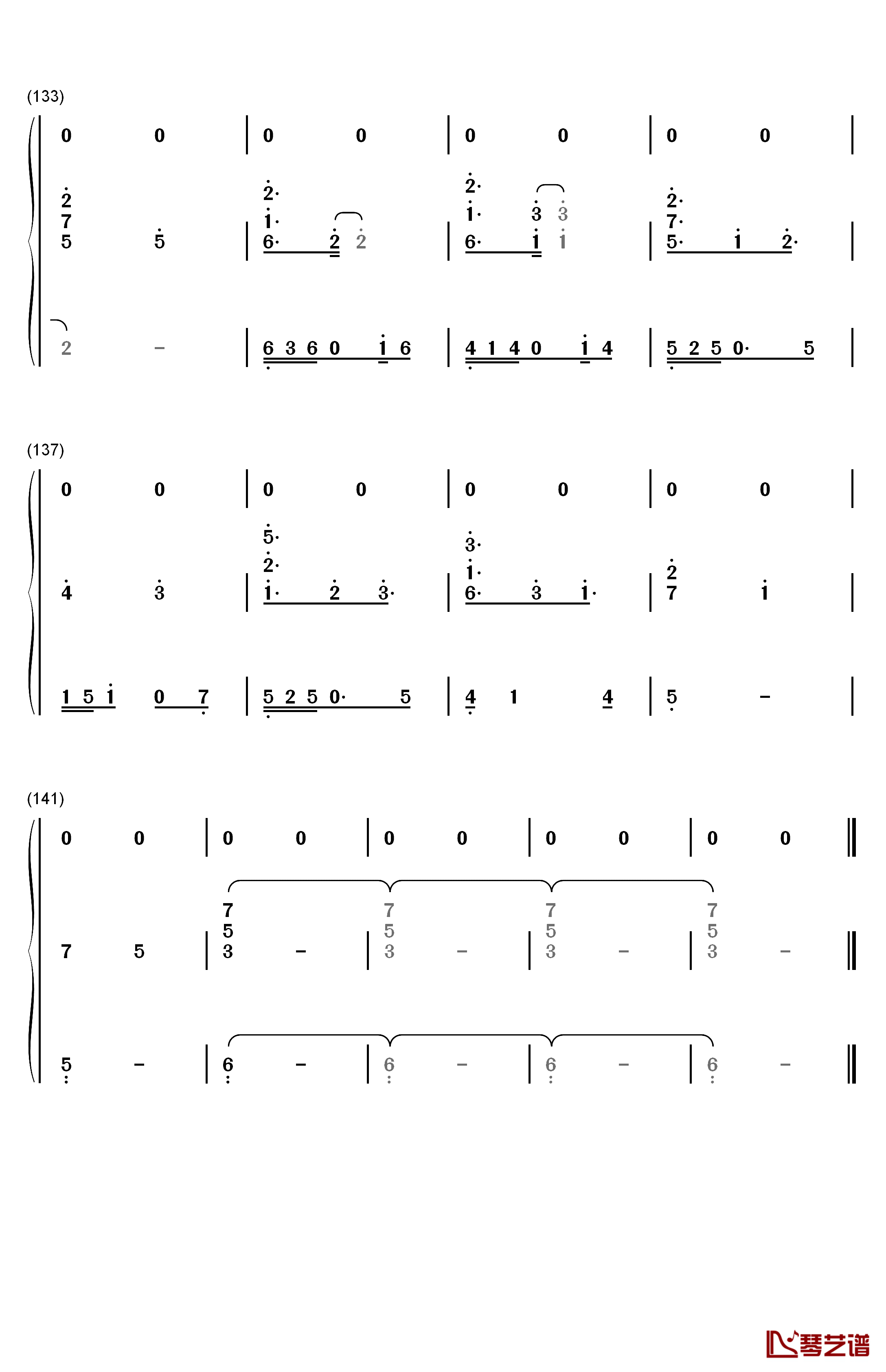 最后的旅行钢琴简谱-数字双手-Rainton桐12