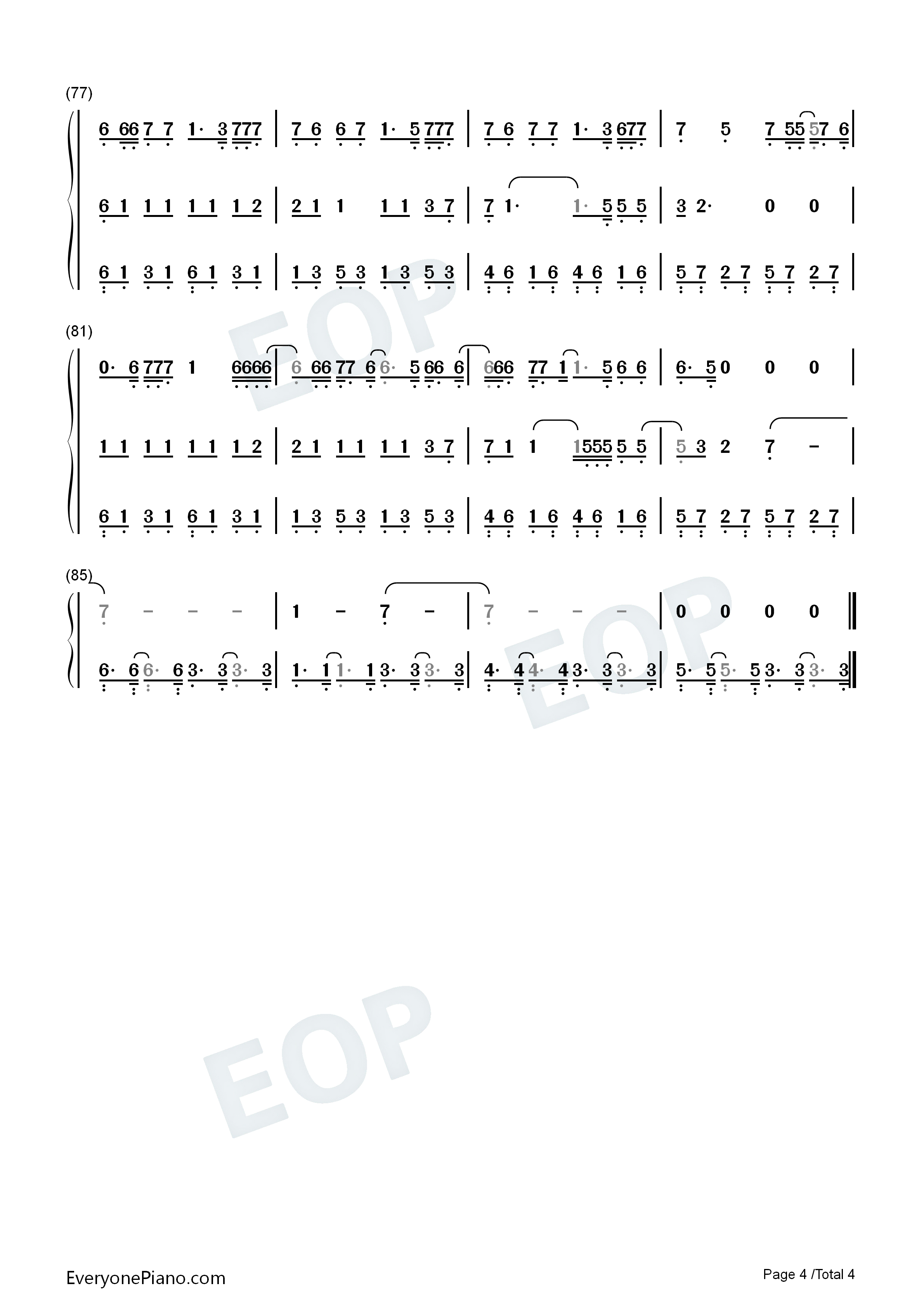 Renegade钢琴简谱-Big Red Machine Taylor Swift演唱4
