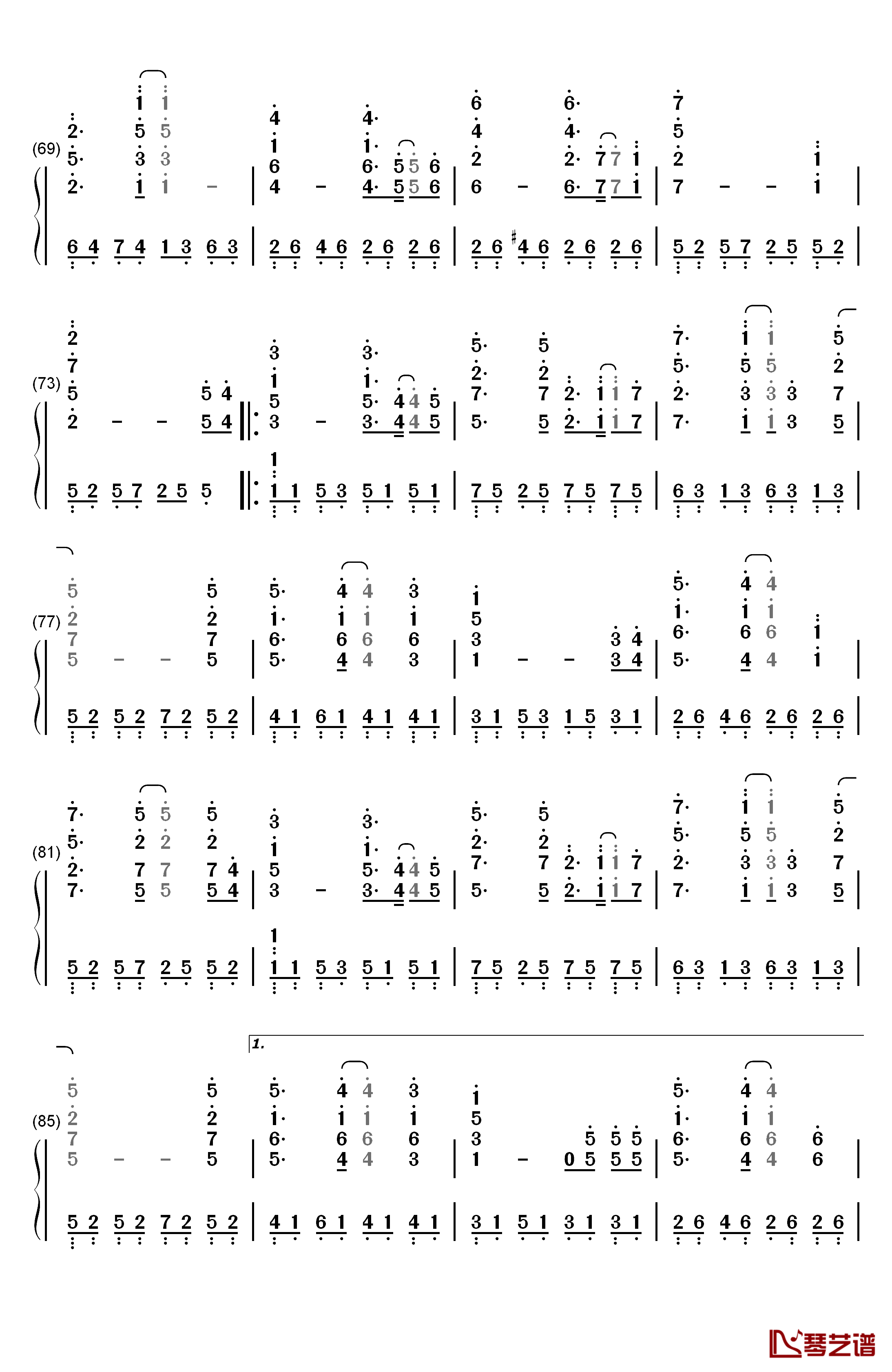 TAKUMI/匠钢琴简谱-数字双手-松谷卓4