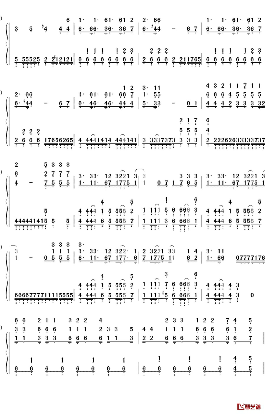 No Thank you! 钢琴简谱-数字双手-放课後ティータイム2