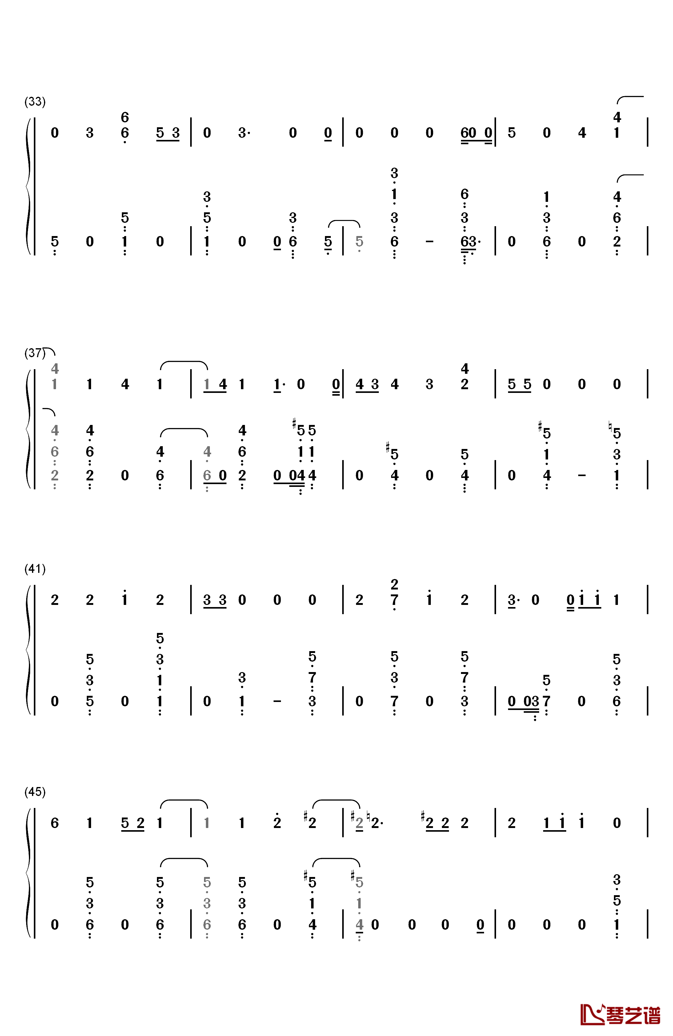 Universe钢琴简谱-数字双手-EXO3