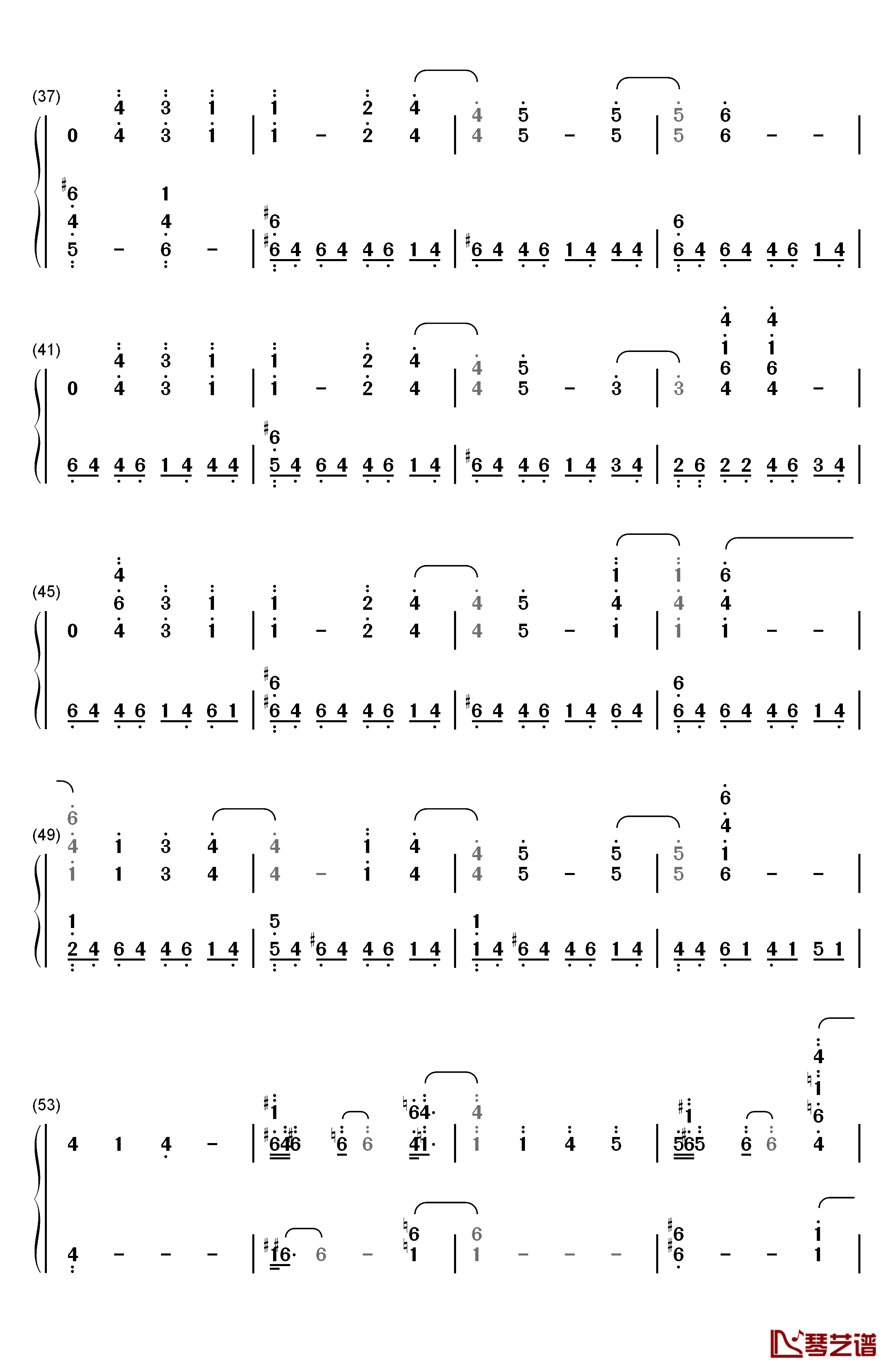 White with You钢琴简谱-数字双手-折户伸治3