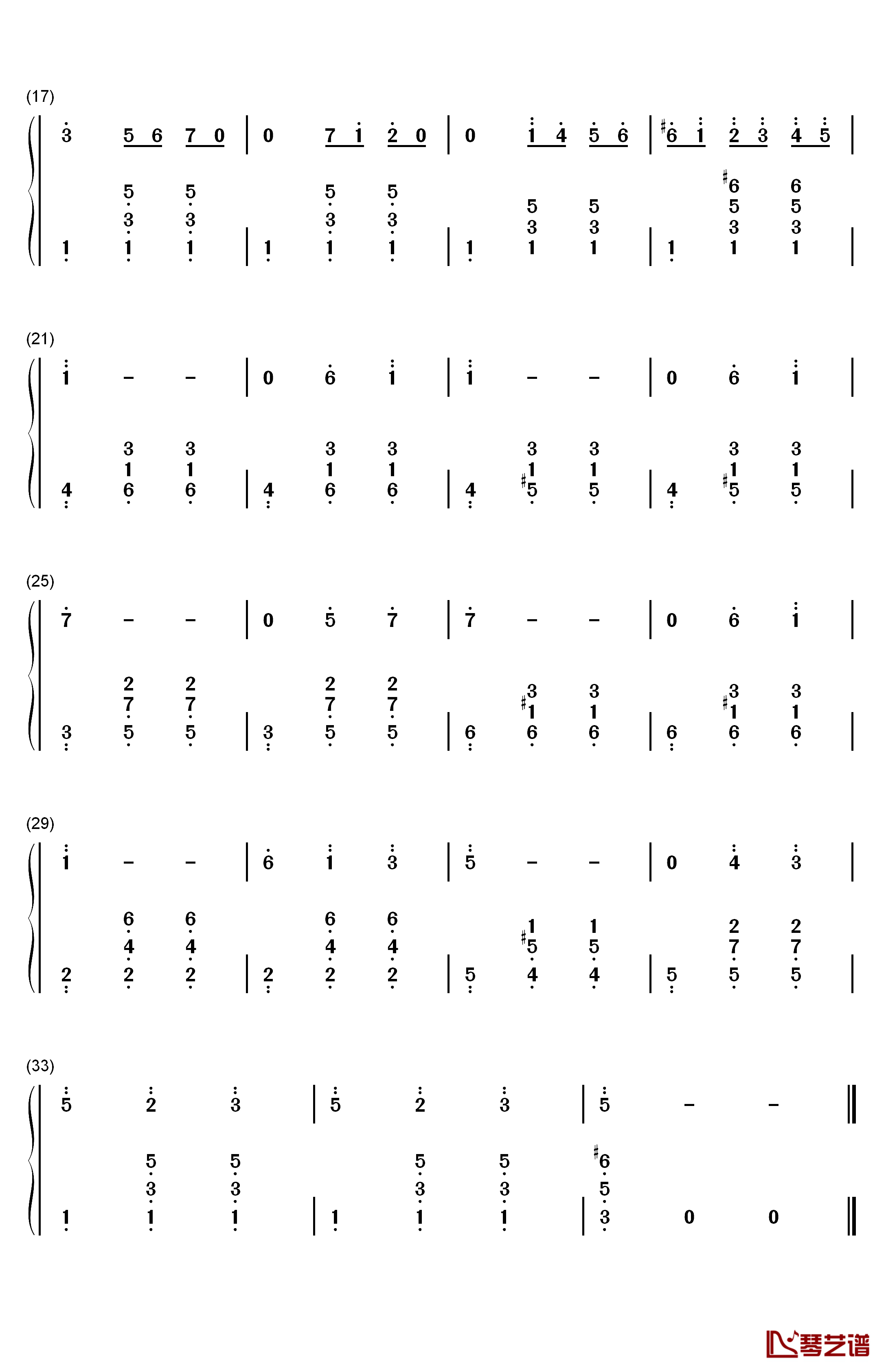 花日钢琴简谱-数字双手-黄真伊2