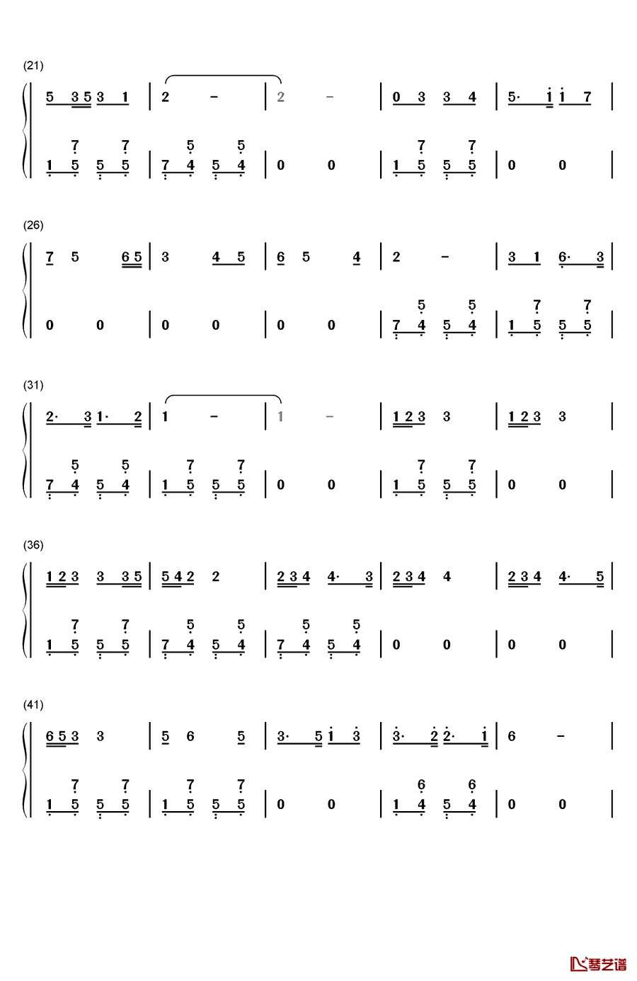 祝酒歌钢琴简谱-数字双手-李光羲2