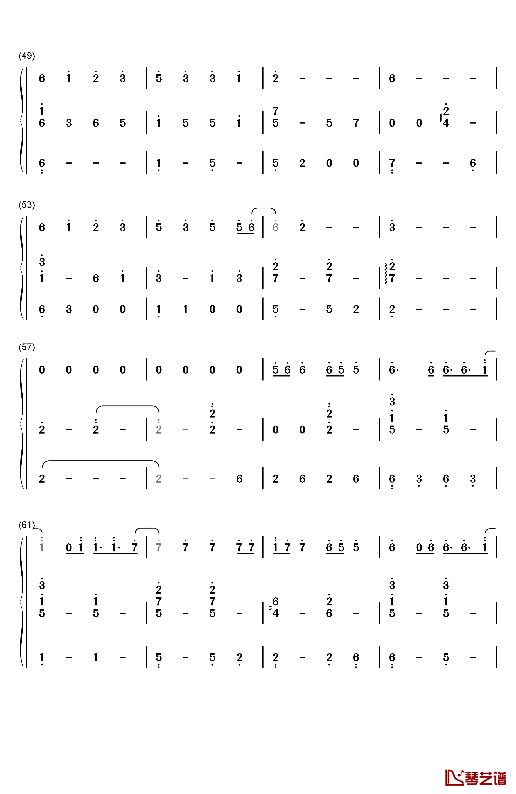 异类钢琴简谱-数字双手-华晨宇4