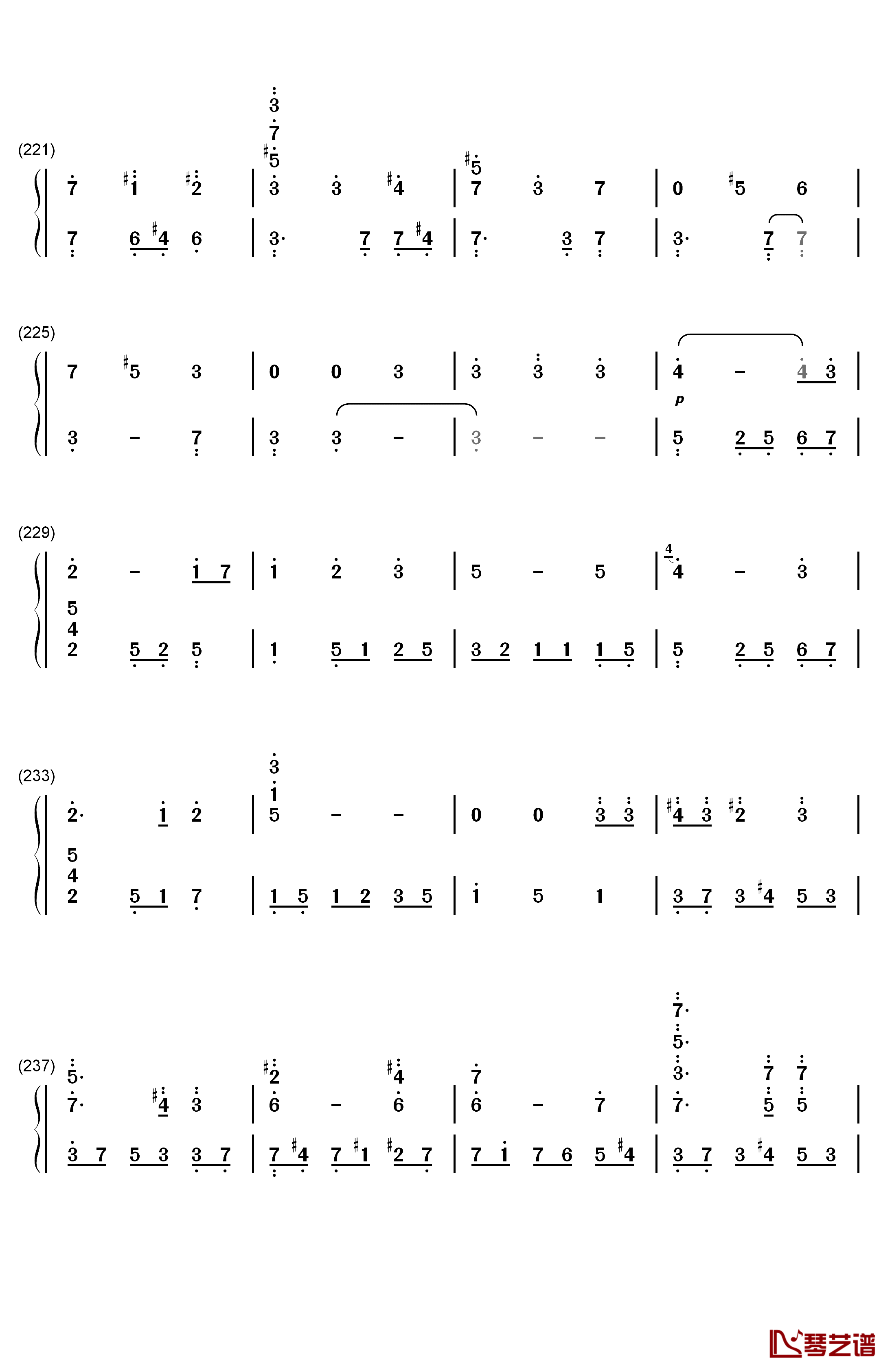 世界の約束钢琴简谱-数字双手-倍赏千惠子12