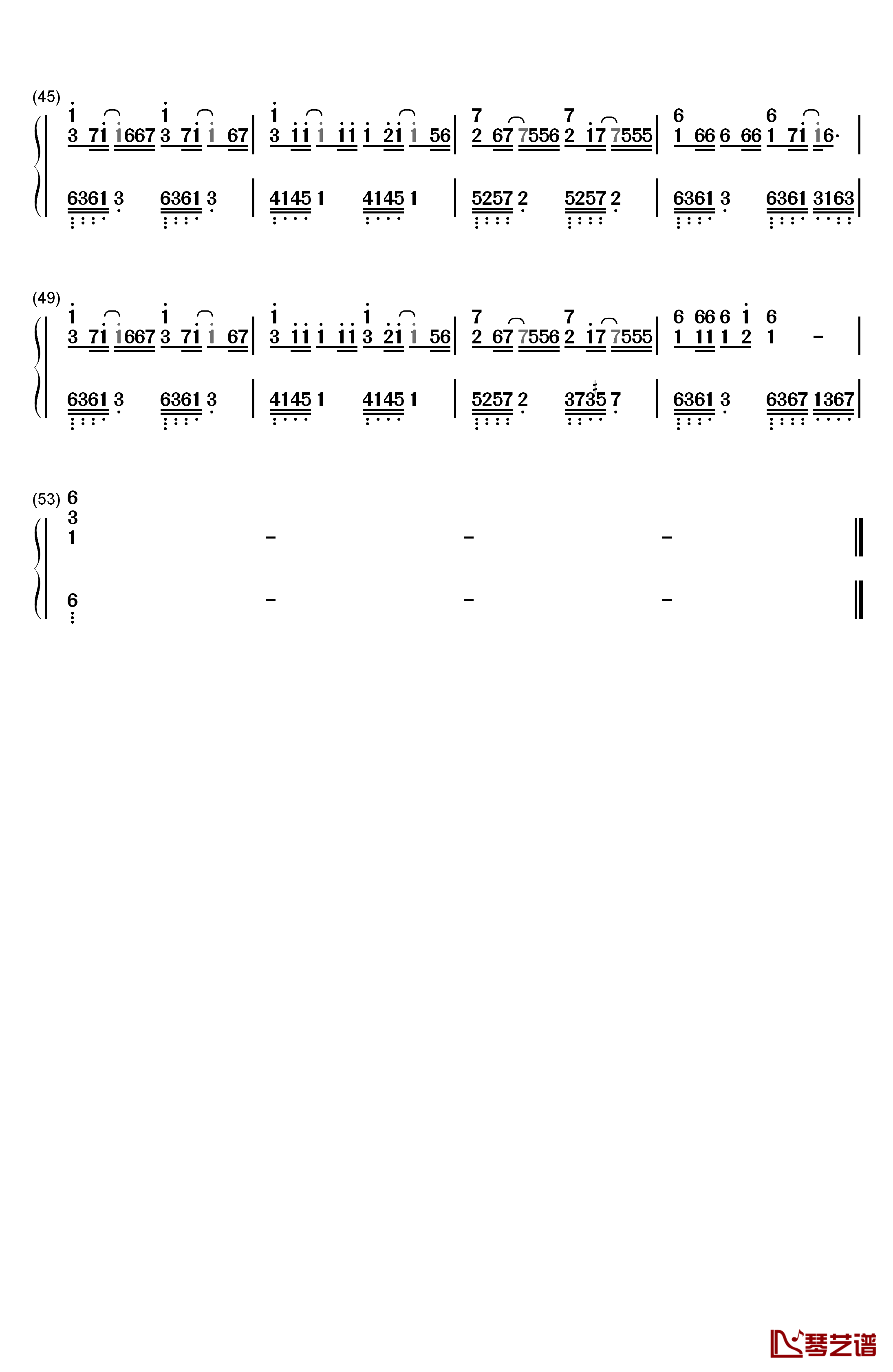 自作多情钢琴简谱-数字双手-本兮3