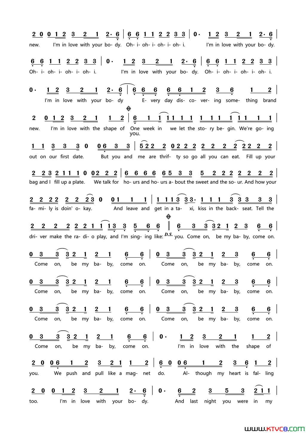 Shape of You简谱1