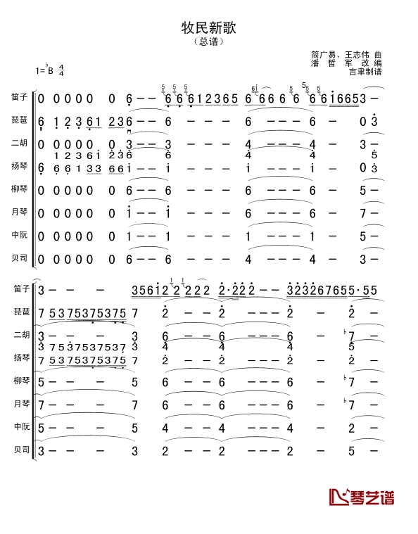 牧民新歌简谱1